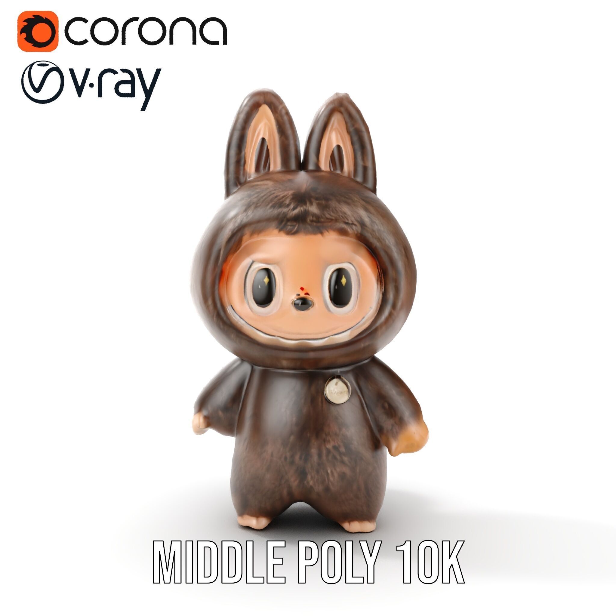 Labubu Monster Keychain Low-poly 3D model Low-poly 3D model_12