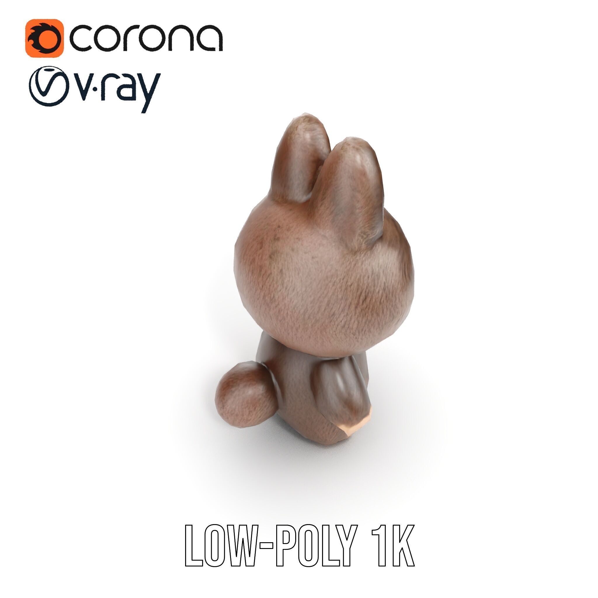 Labubu Monster Keychain Low-poly 3D model Low-poly 3D model_8