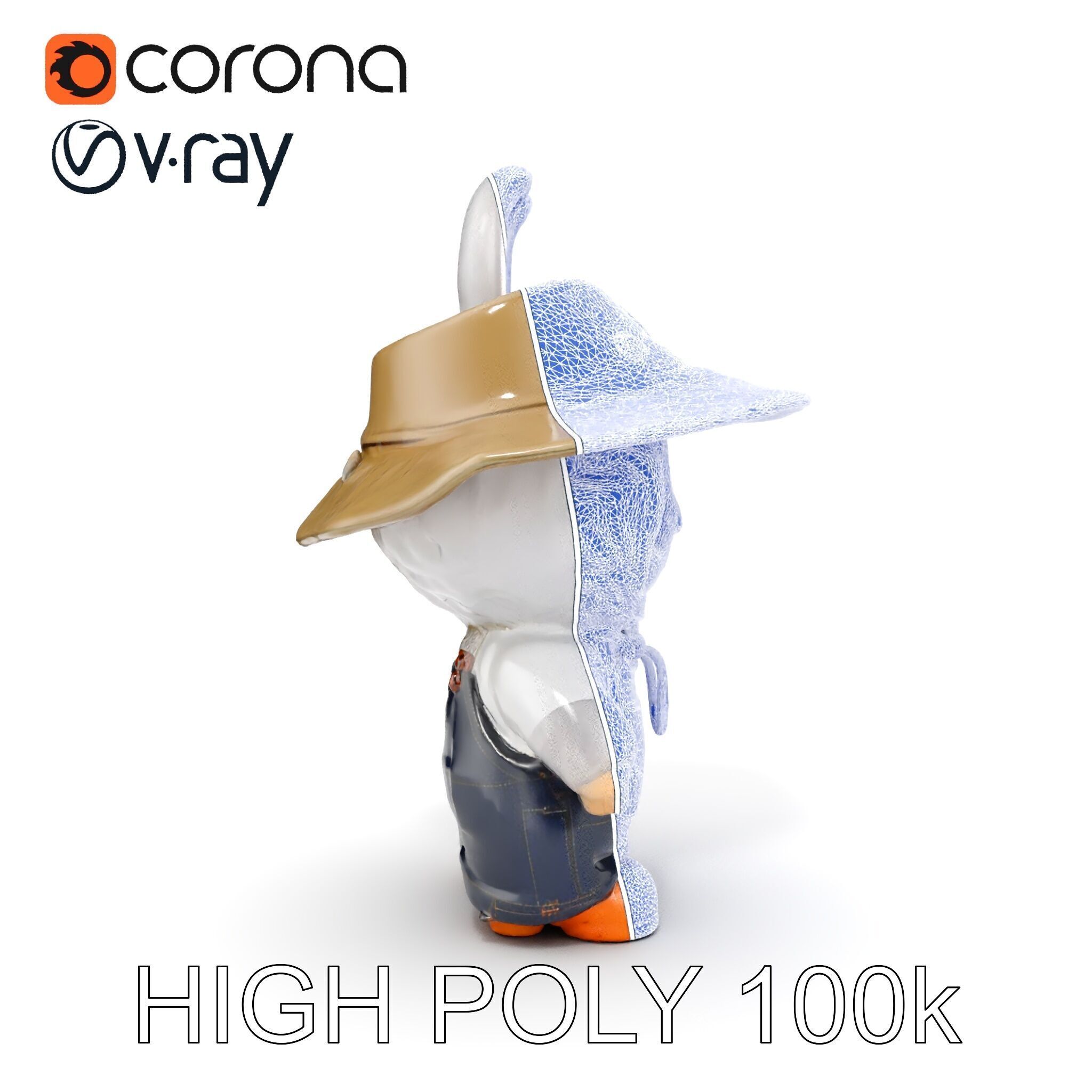 Labubu Monster Keychain Low-poly 3D model Low-poly 3D model_35