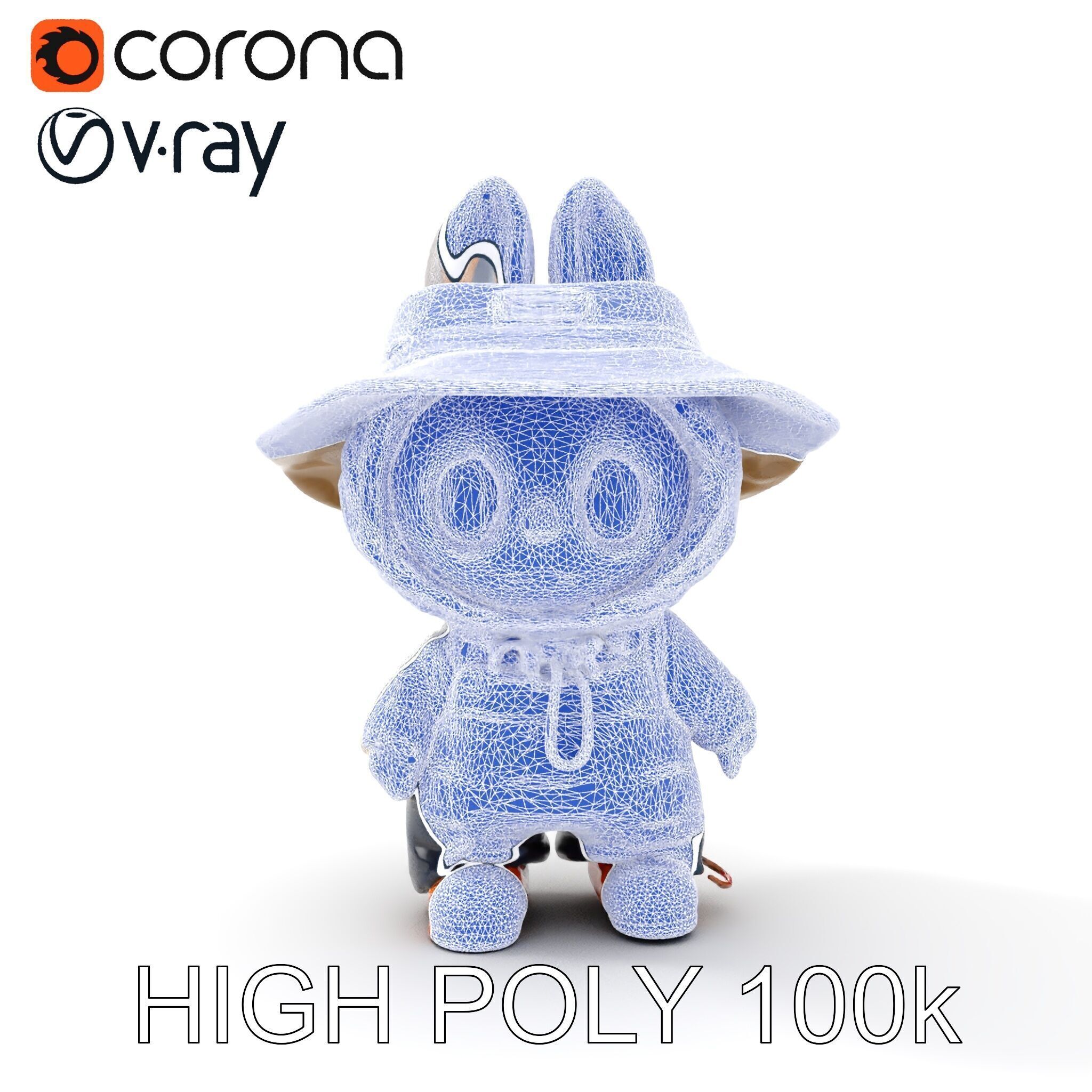 Labubu Monster Keychain Low-poly 3D model Low-poly 3D model_24