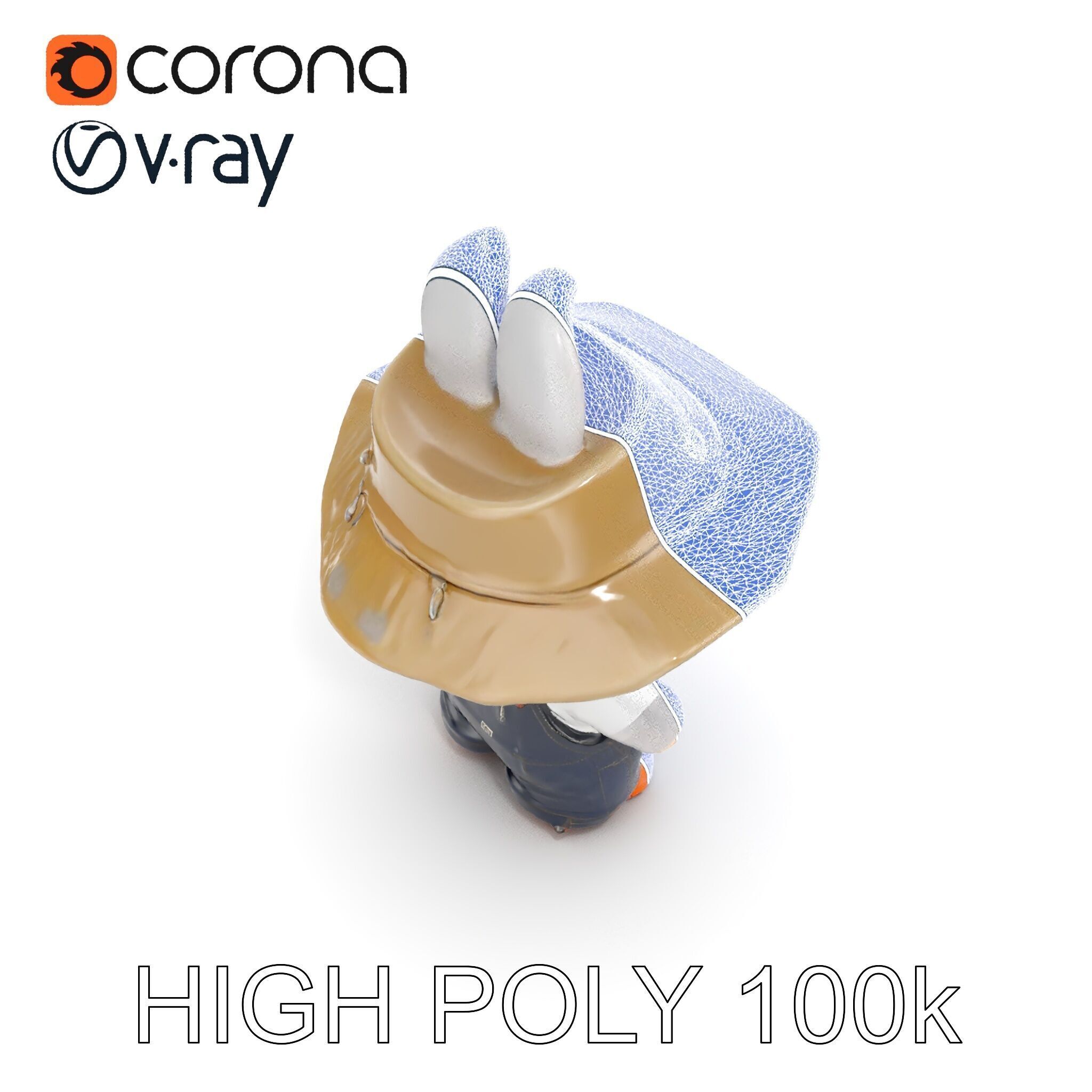 Labubu Monster Keychain Low-poly 3D model Low-poly 3D model_28