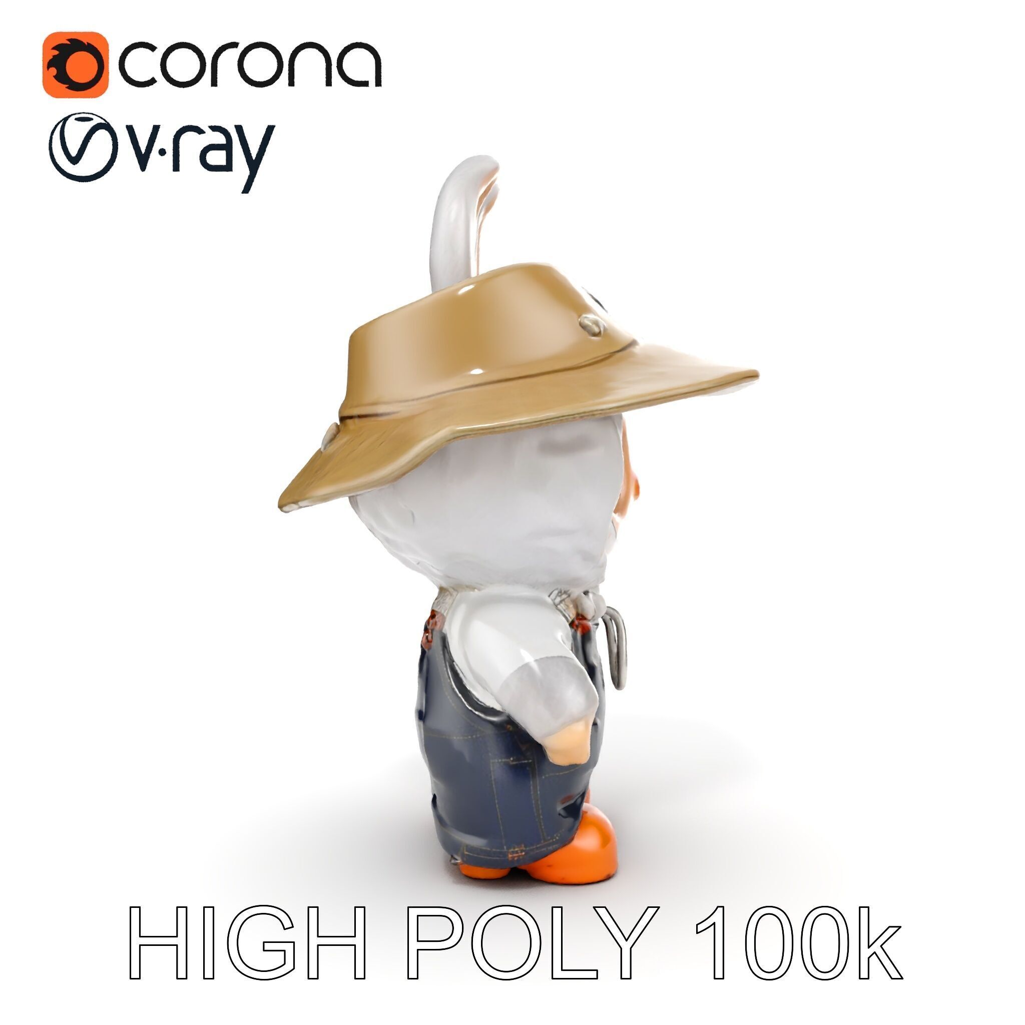 Labubu Monster Keychain Low-poly 3D model Low-poly 3D model_18