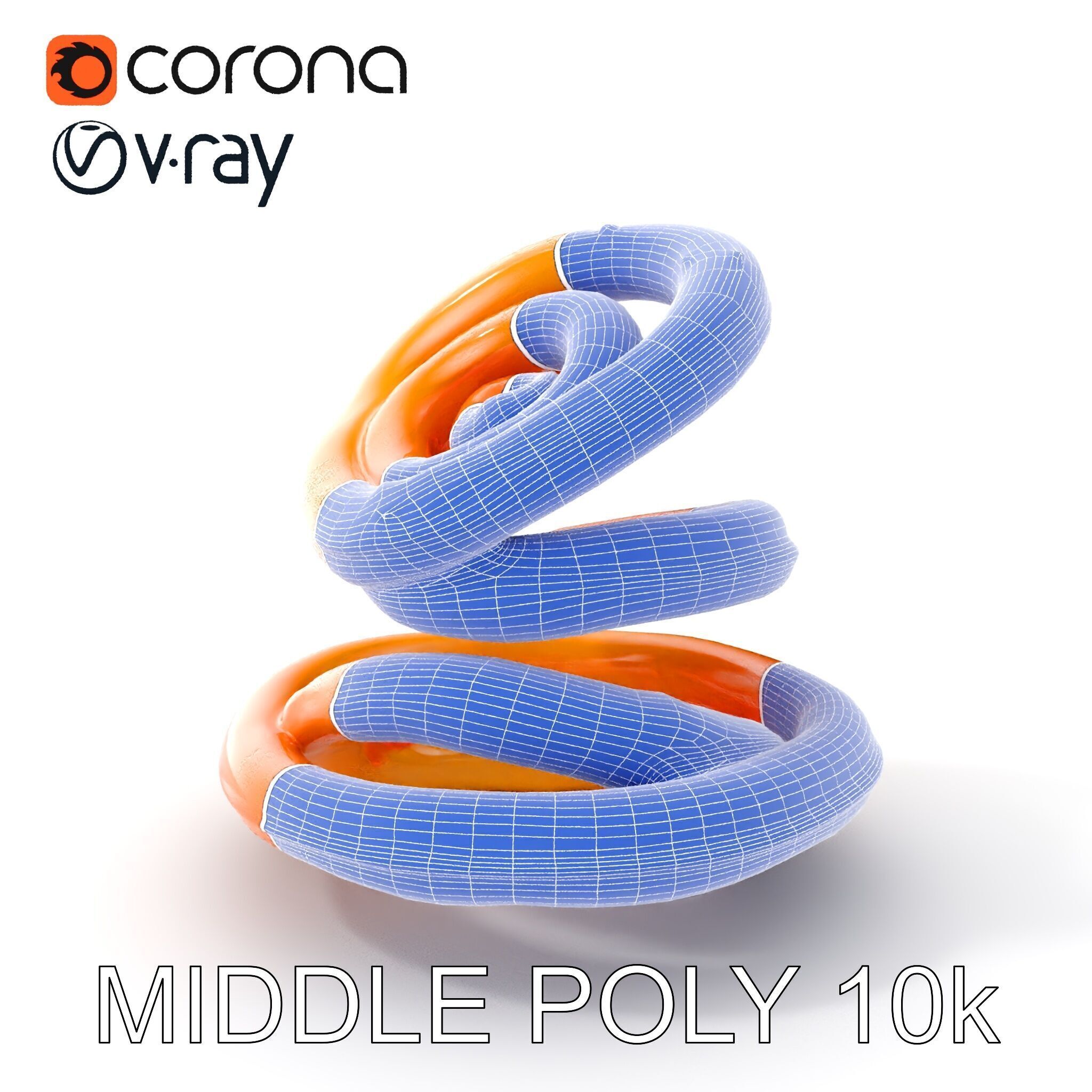 Spiral Ring Stack Decorative Model Pack Low-poly 3D model_9
