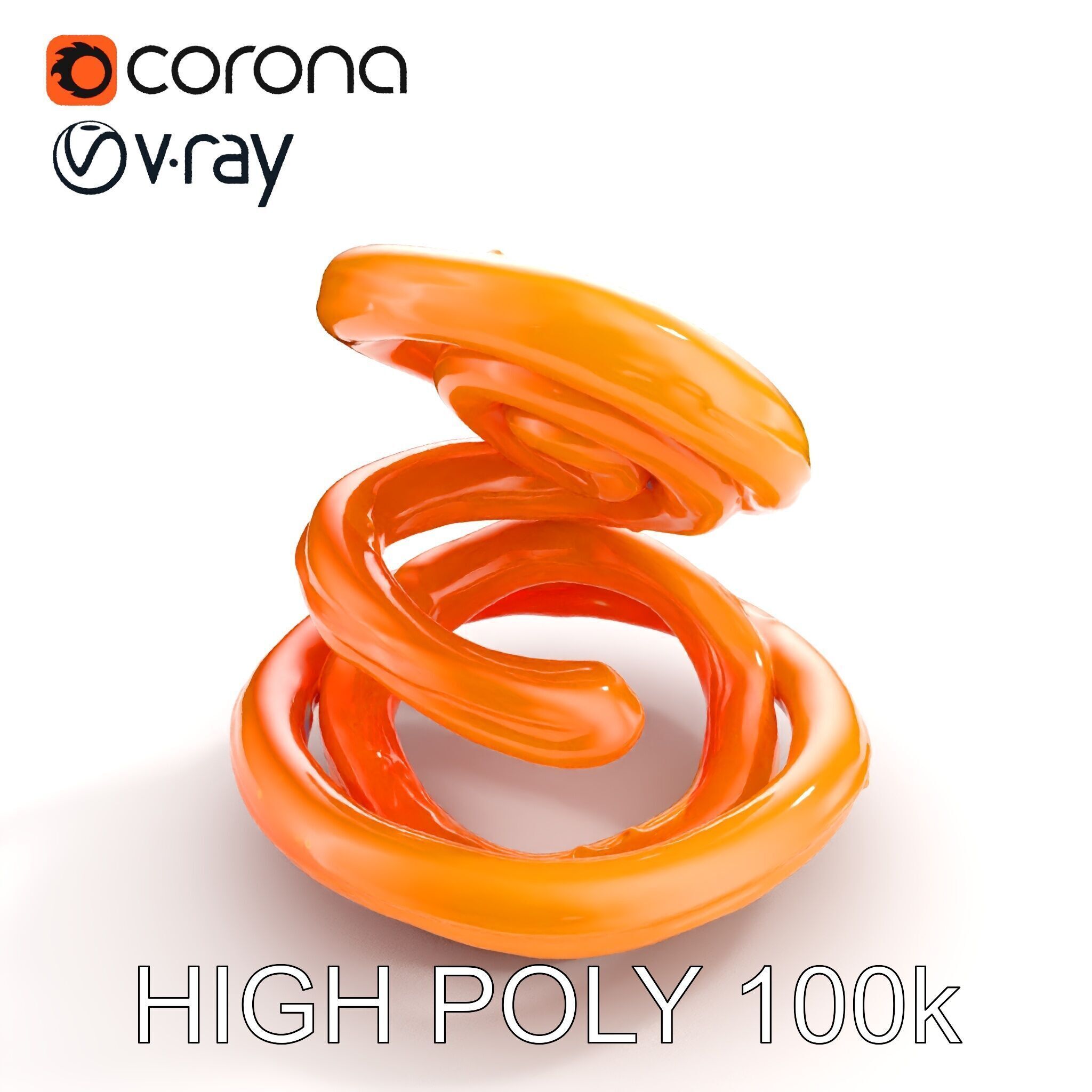 Spiral Ring Stack Decorative Model Pack Low-poly 3D model_13
