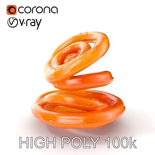 Spiral Ring Stack Decorative Model Pack Low-poly 3D model