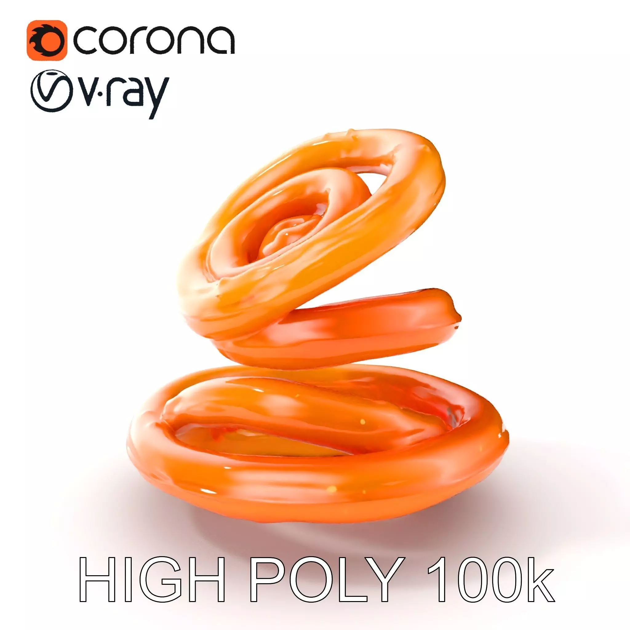 Spiral Ring Stack Decorative Model Pack Low-poly 3D model_0