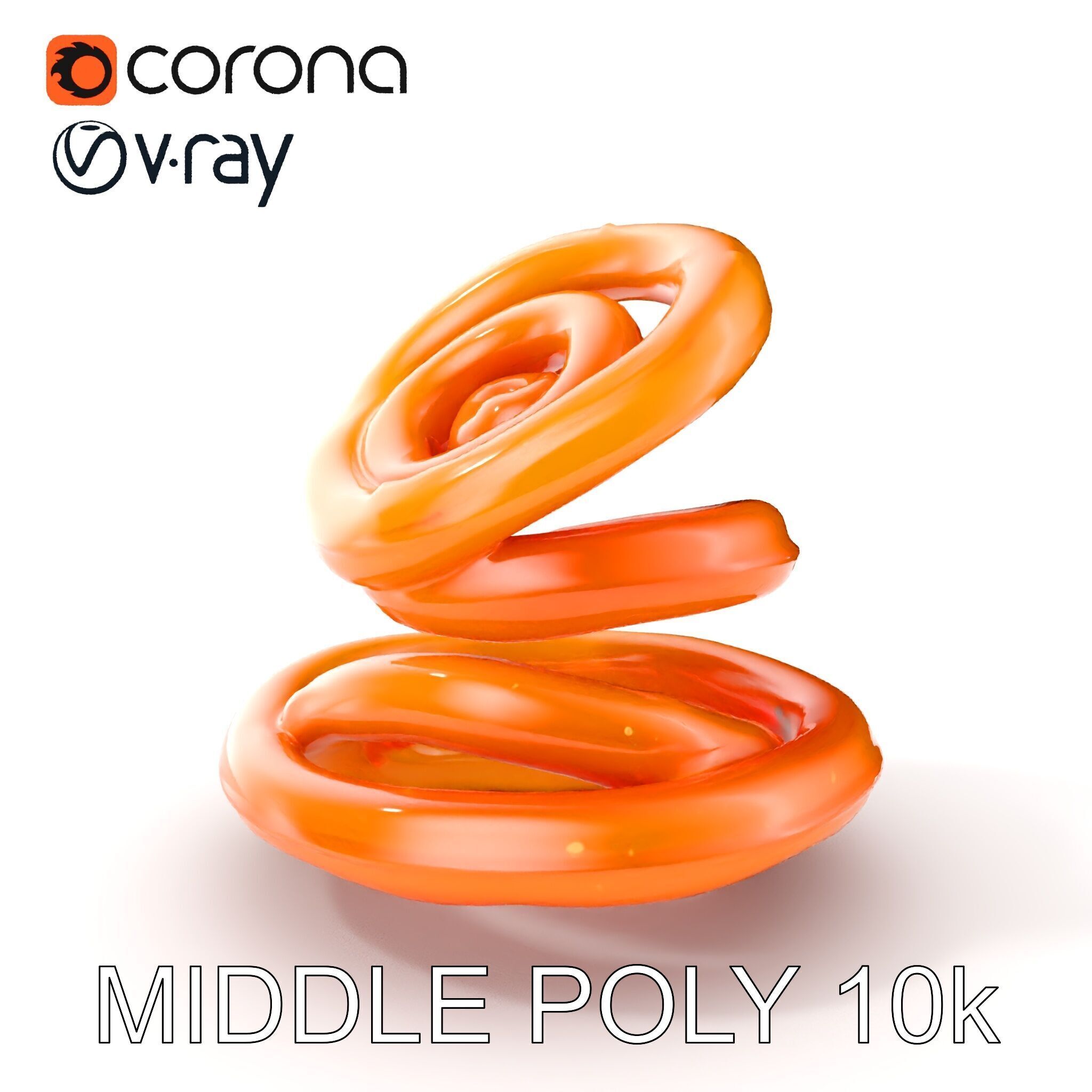 Spiral Ring Stack Decorative Model Pack Low-poly 3D model_7