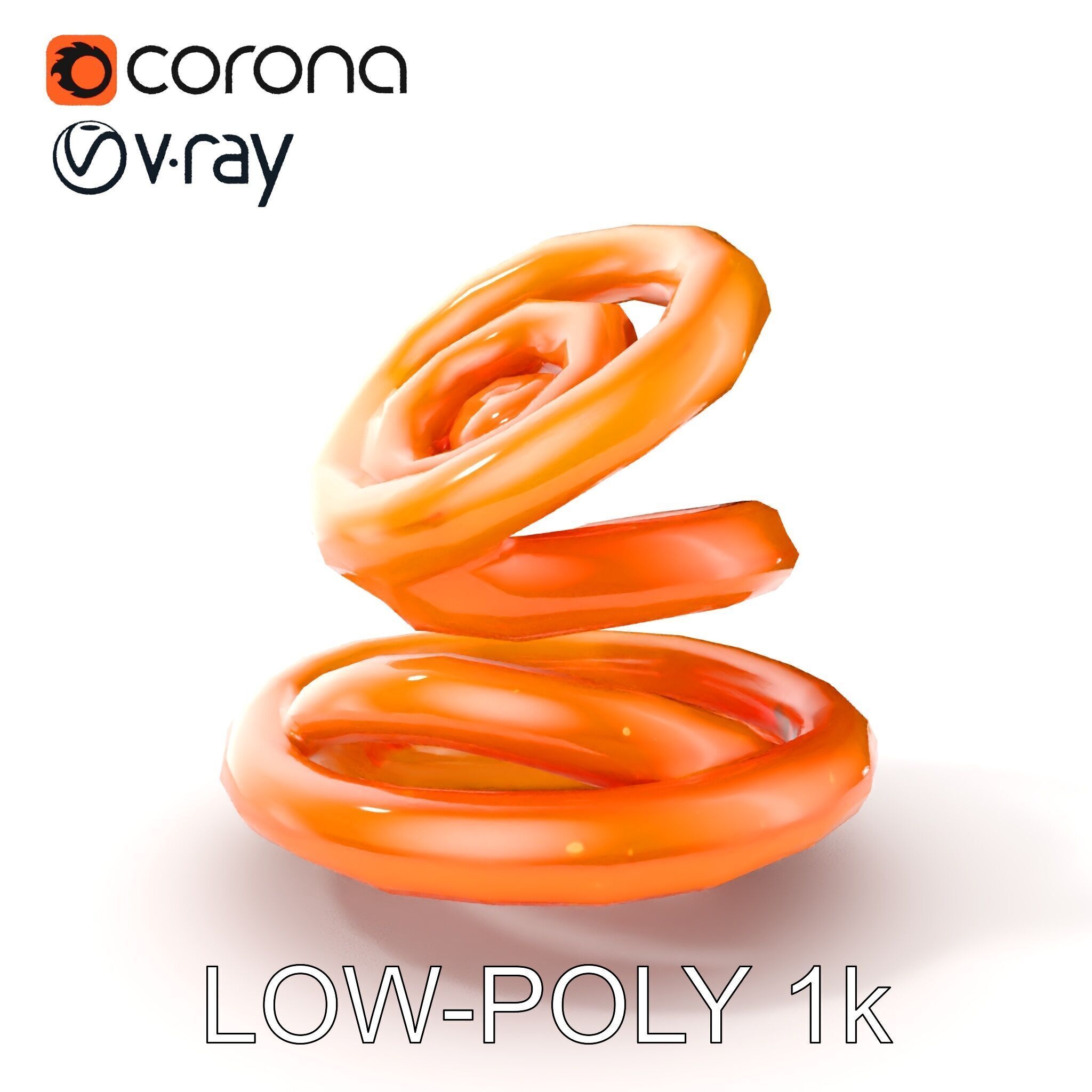 Spiral Ring Stack Decorative Model Pack Low-poly 3D model_12