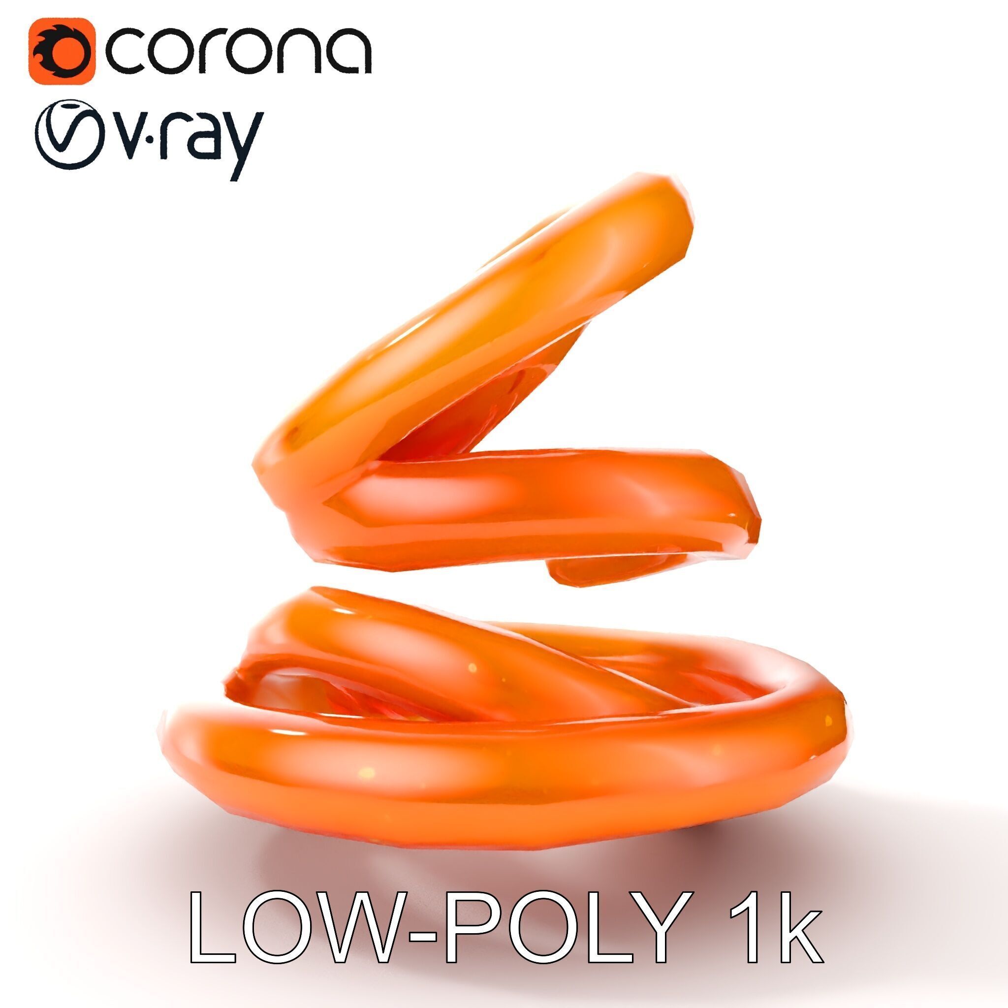 Spiral Ring Stack Decorative Model Pack Low-poly 3D model_10