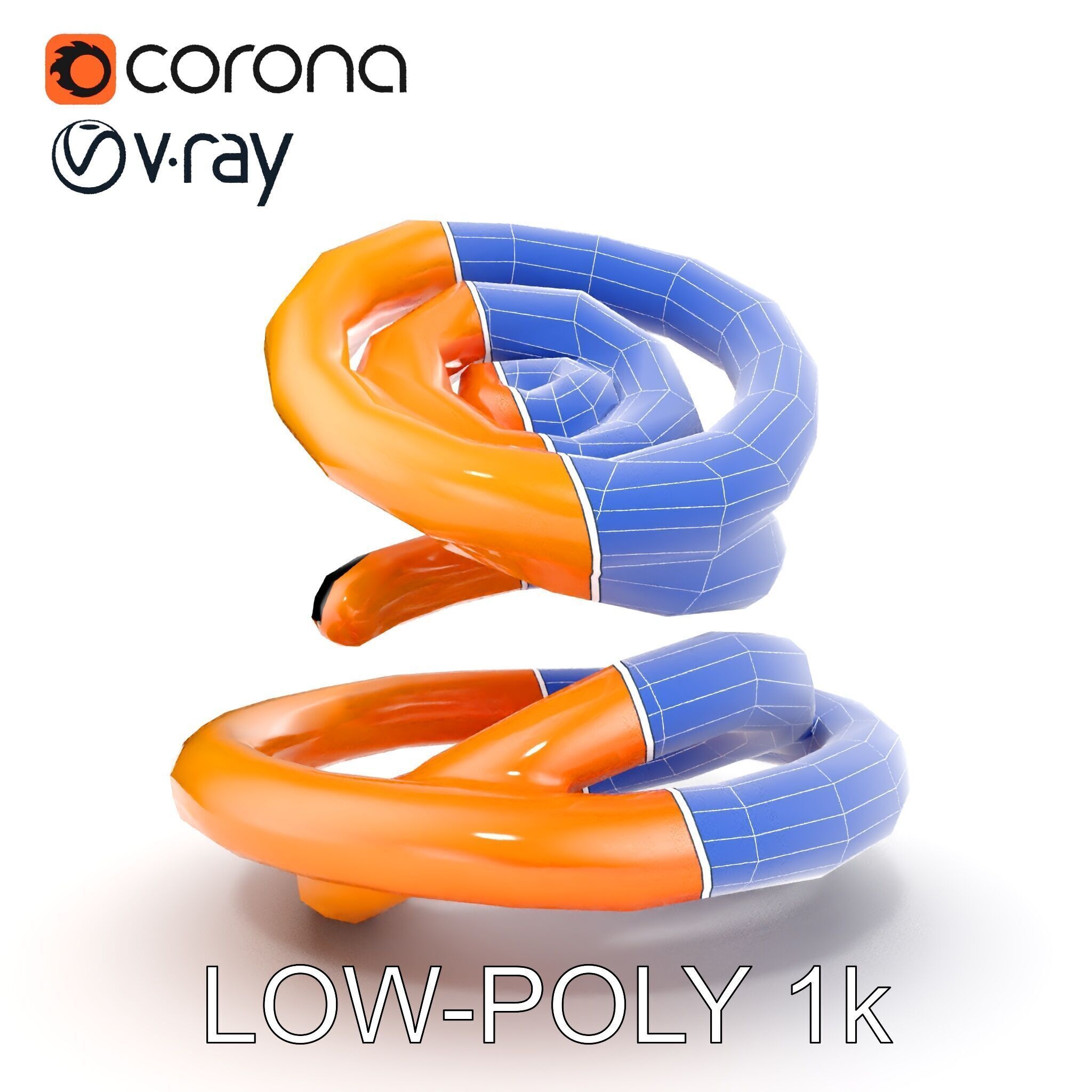 Spiral Ring Stack Decorative Model Pack Low-poly 3D model_23