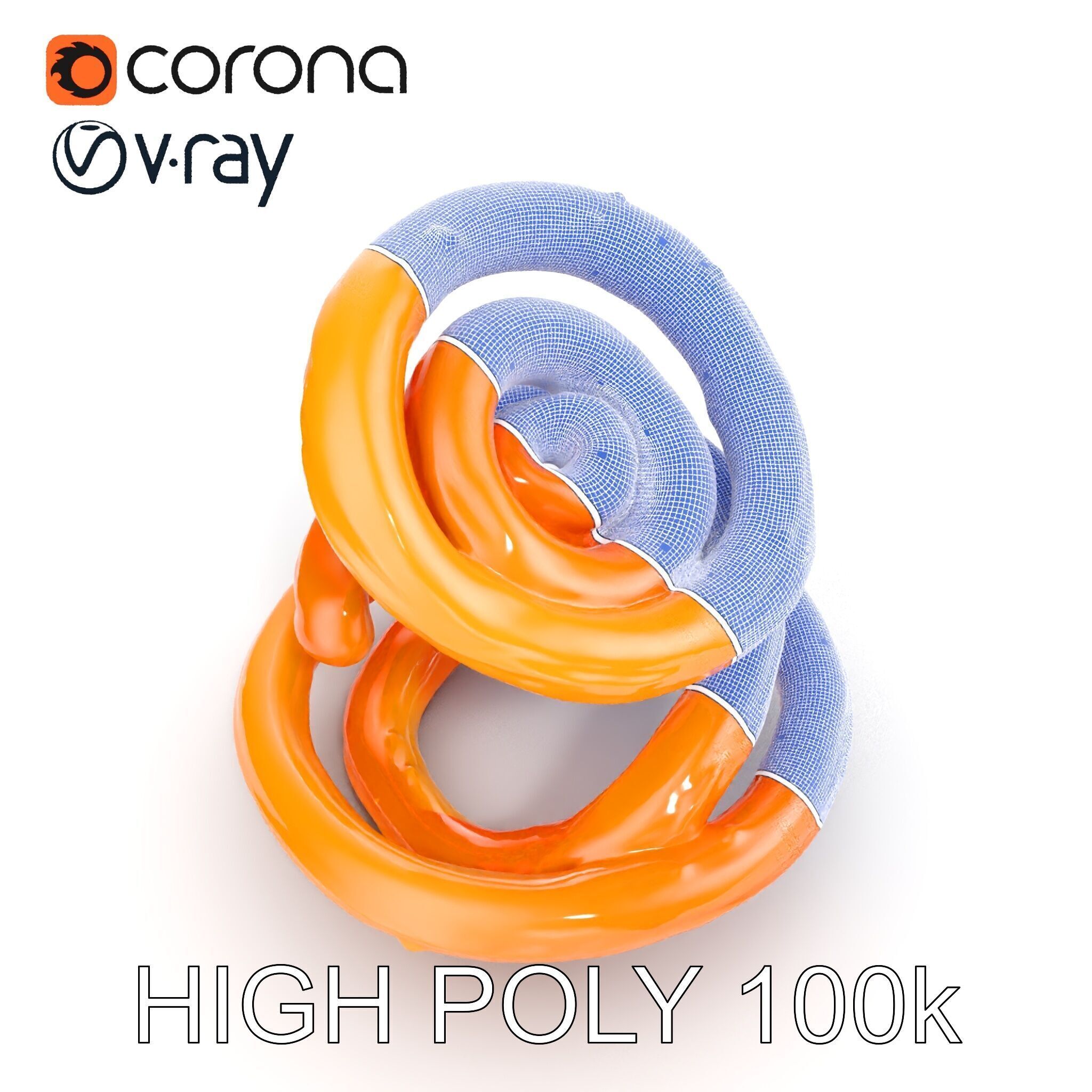 Spiral Ring Stack Decorative Model Pack Low-poly 3D model_33