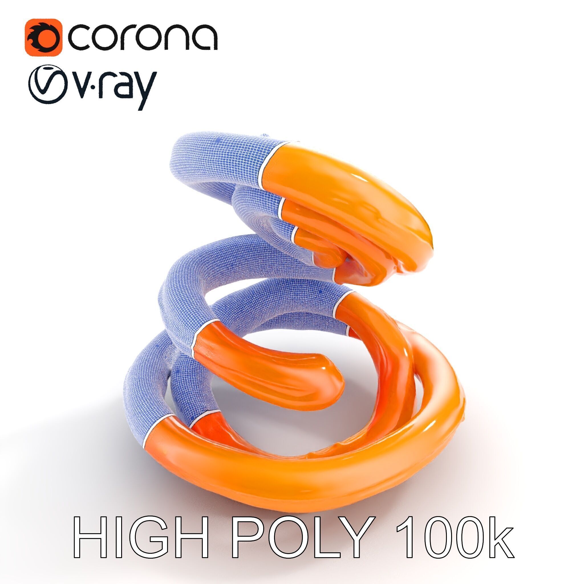 Spiral Ring Stack Decorative Model Pack Low-poly 3D model_27