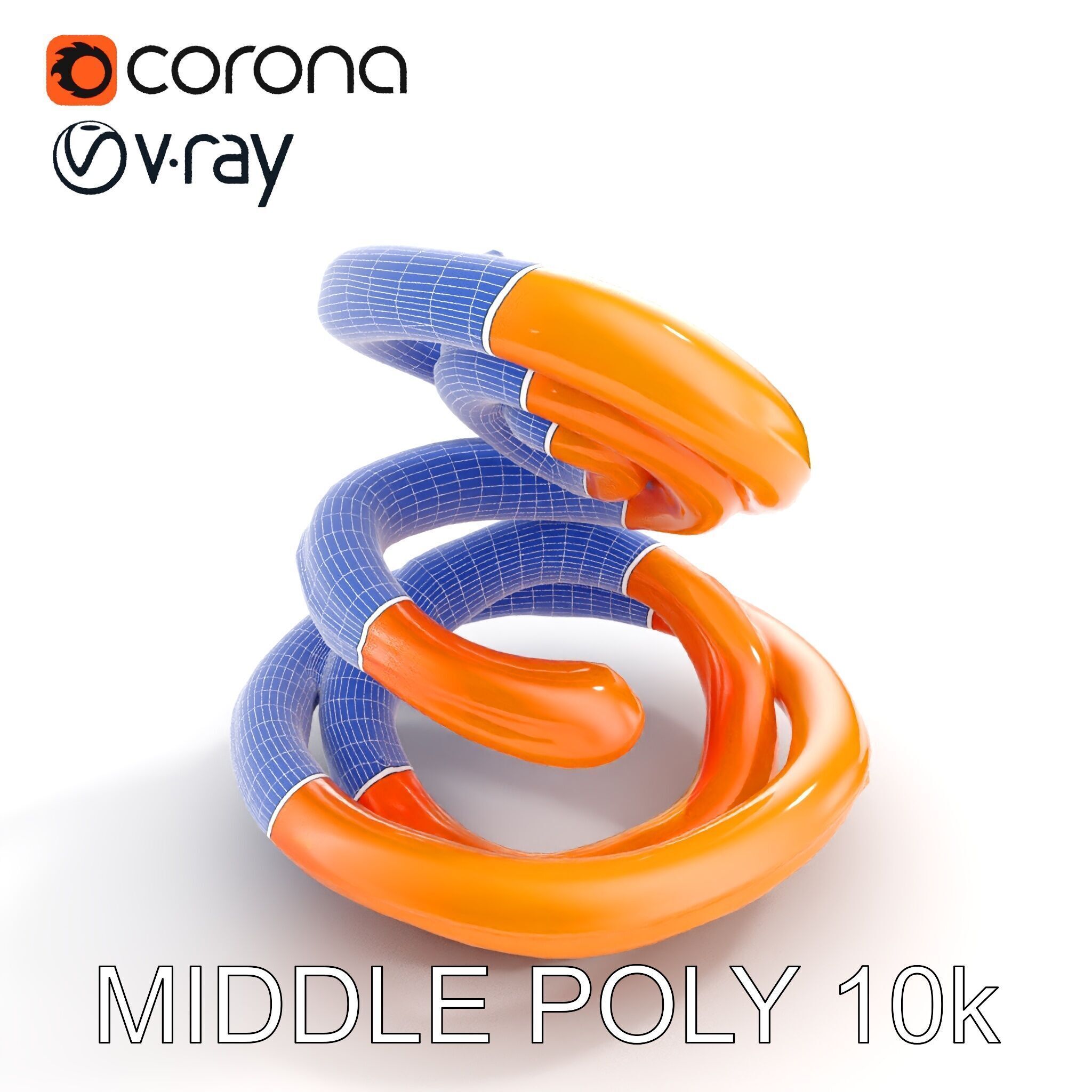 Spiral Ring Stack Decorative Model Pack Low-poly 3D model_22