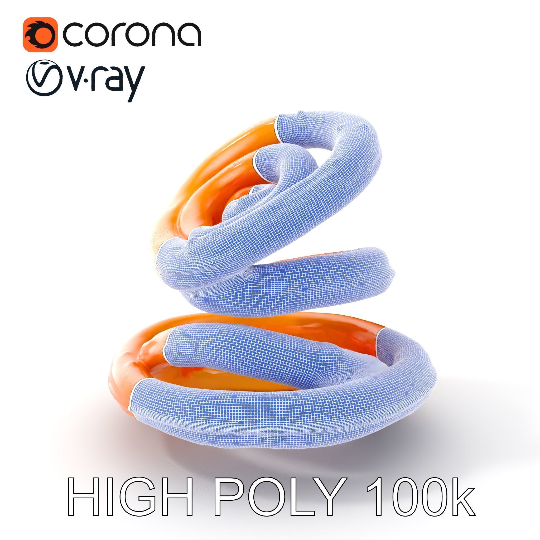 Spiral Ring Stack Decorative Model Pack Low-poly 3D model_5