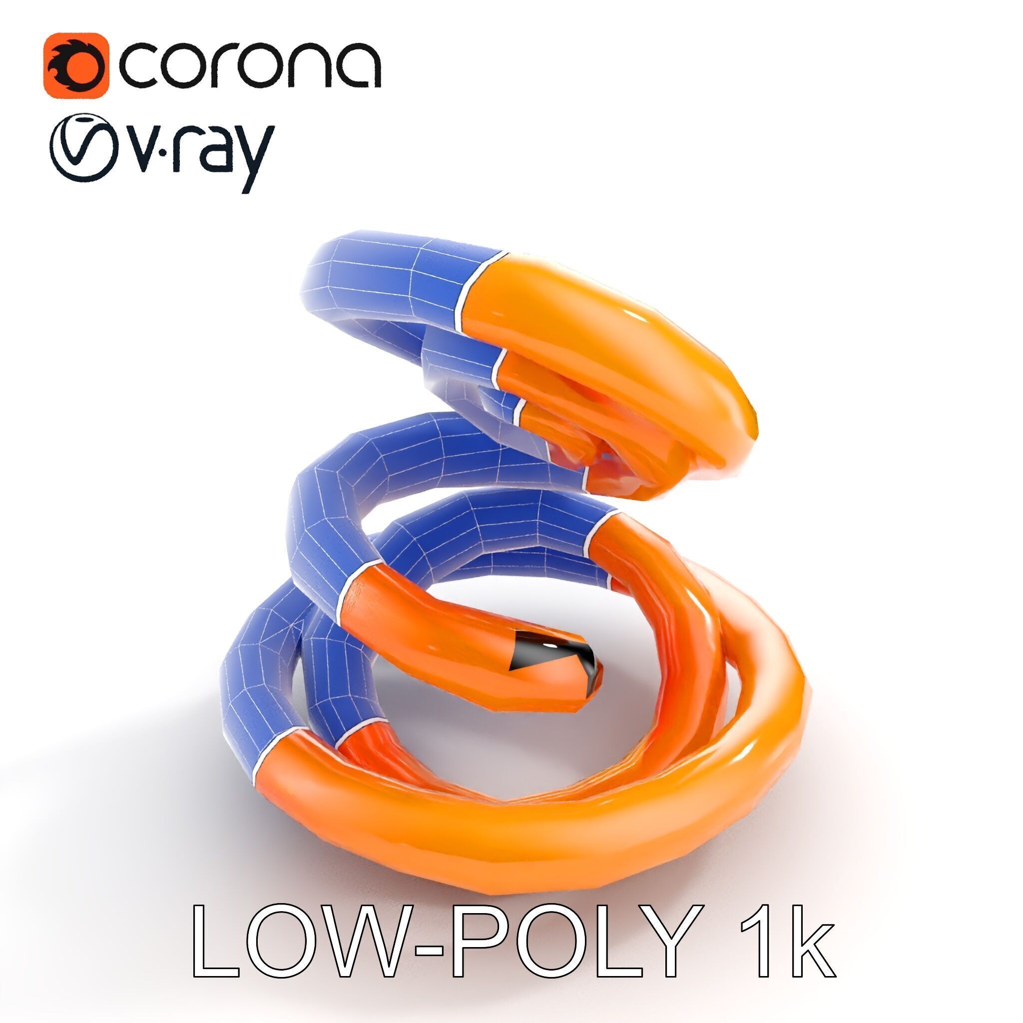 Spiral Ring Stack Decorative Model Pack Low-poly 3D model_8