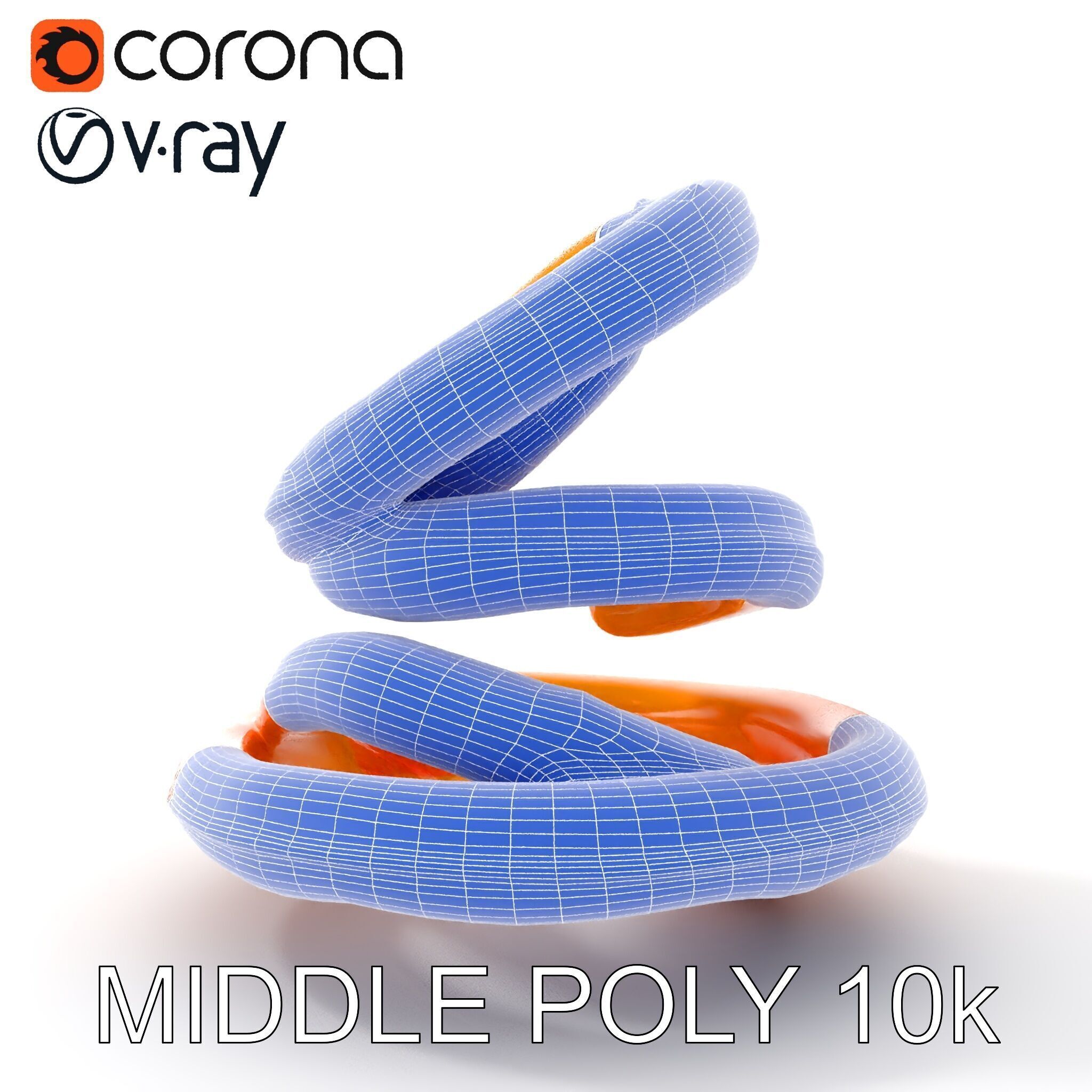 Spiral Ring Stack Decorative Model Pack Low-poly 3D model_31