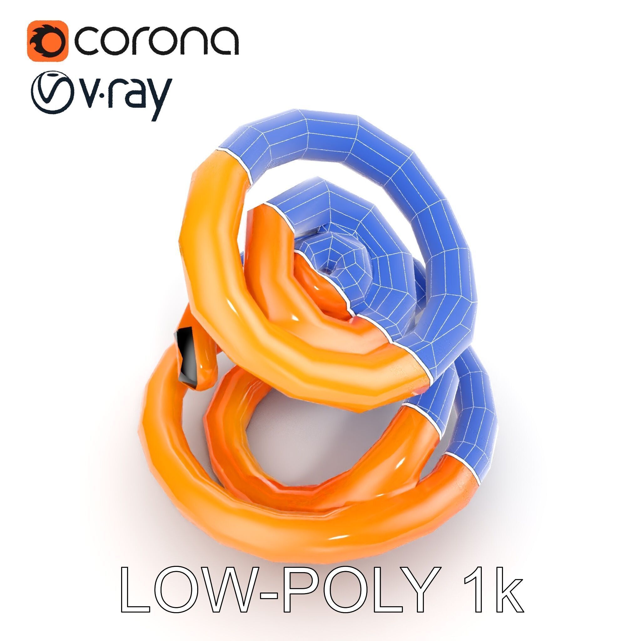 Spiral Ring Stack Decorative Model Pack Low-poly 3D model_32
