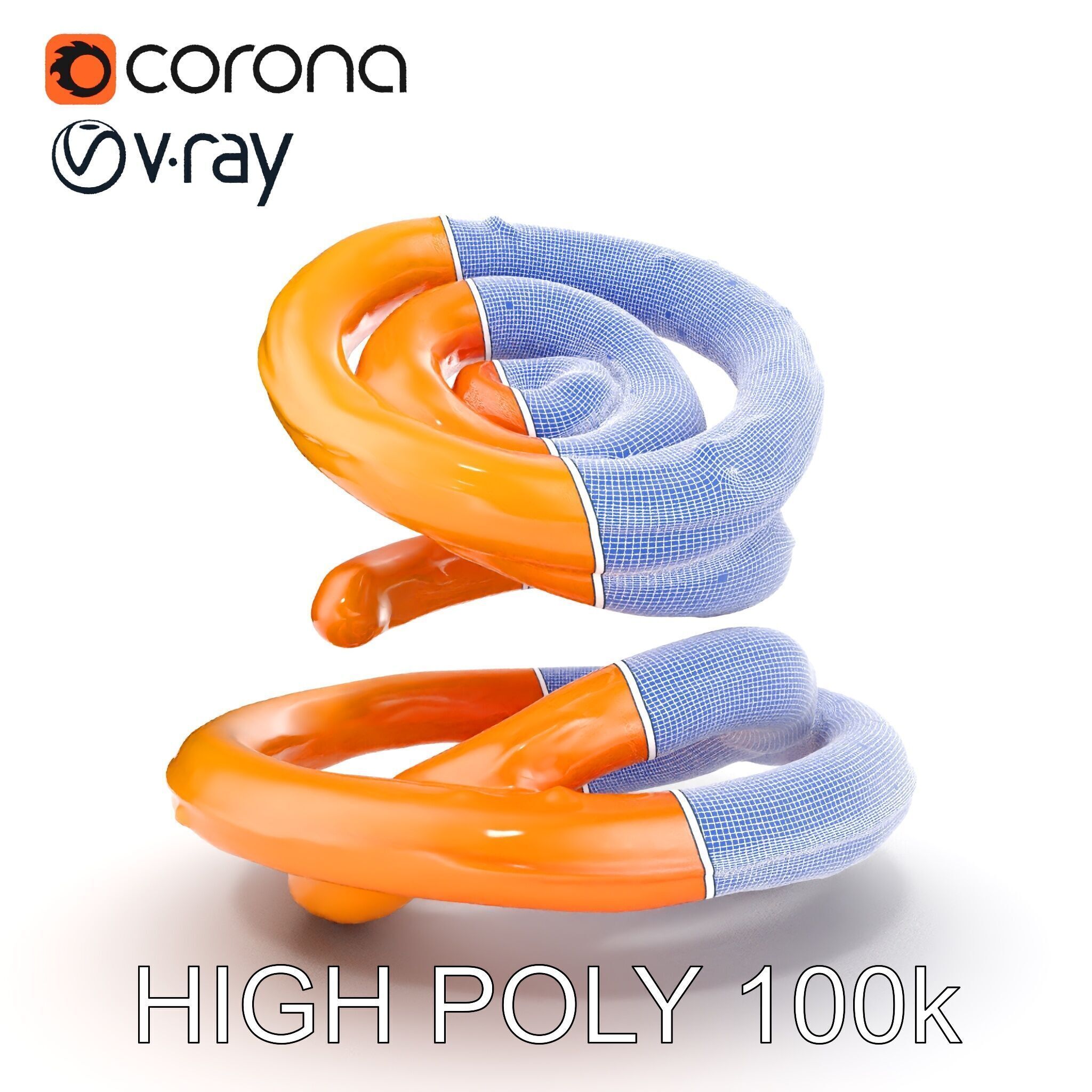 Spiral Ring Stack Decorative Model Pack Low-poly 3D model_30