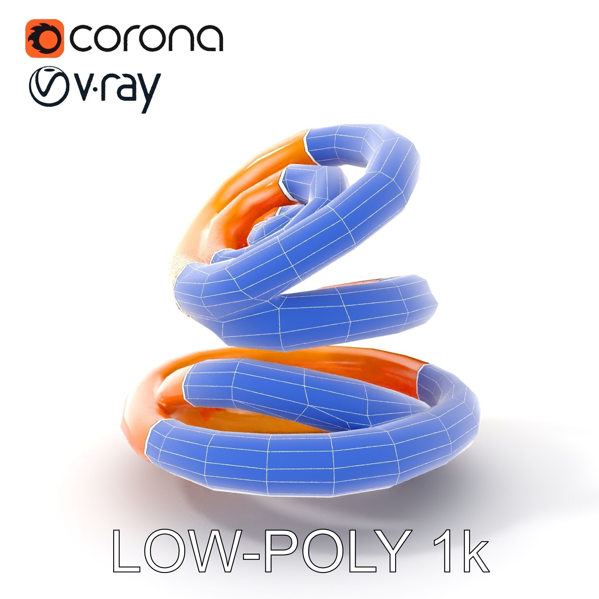 Spiral Ring Stack Decorative Model Pack Low-poly 3D model_15