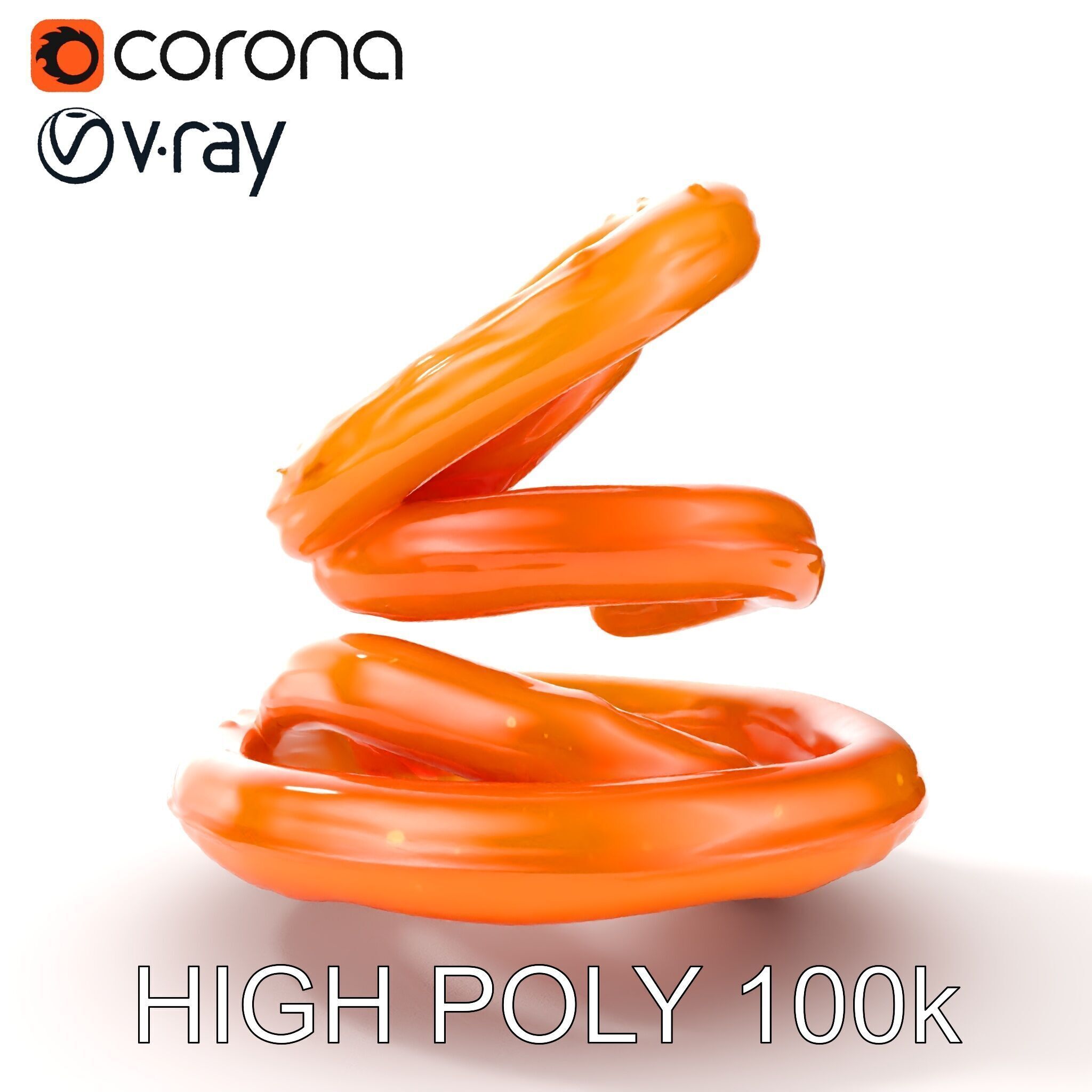 Spiral Ring Stack Decorative Model Pack Low-poly 3D model_24