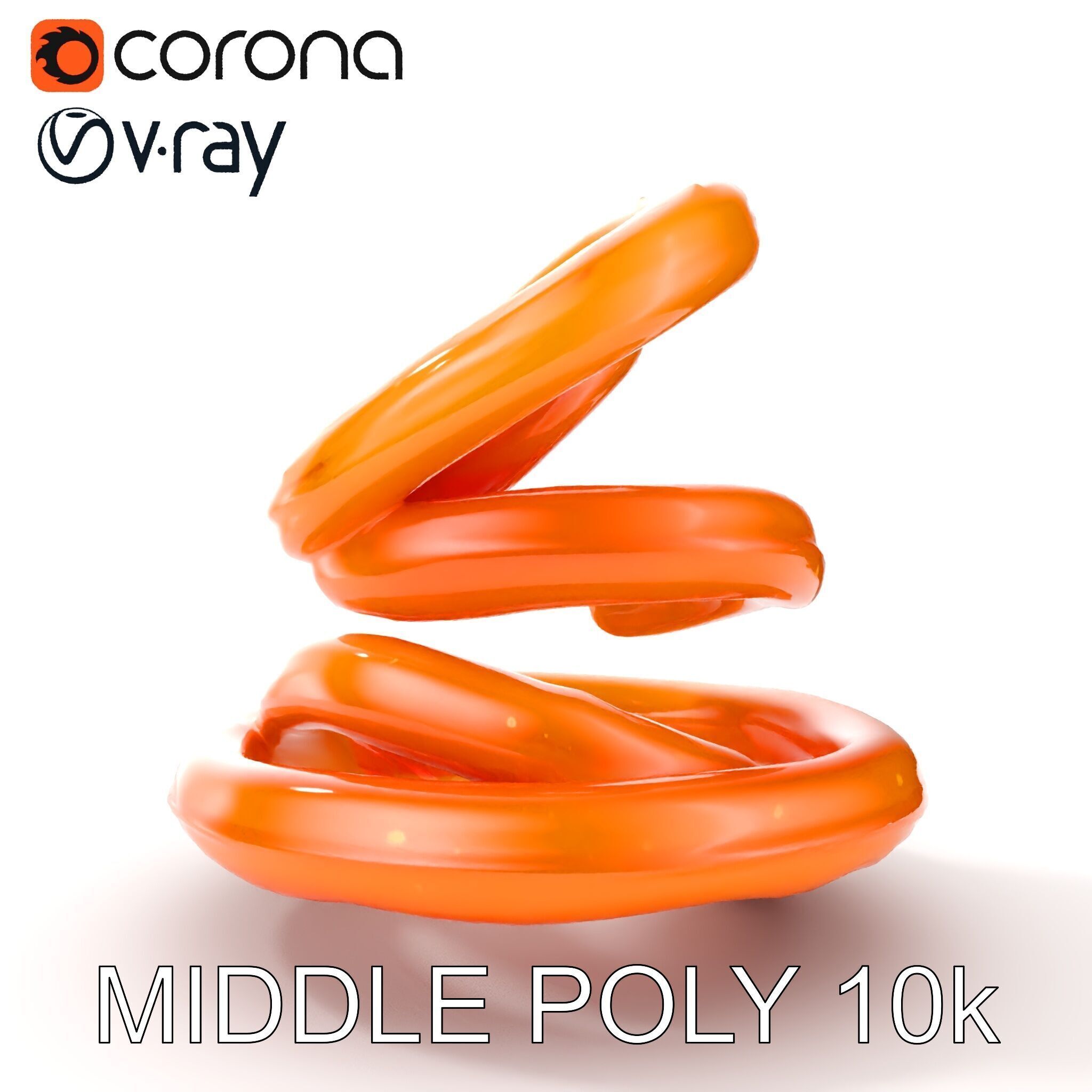 Spiral Ring Stack Decorative Model Pack Low-poly 3D model_16