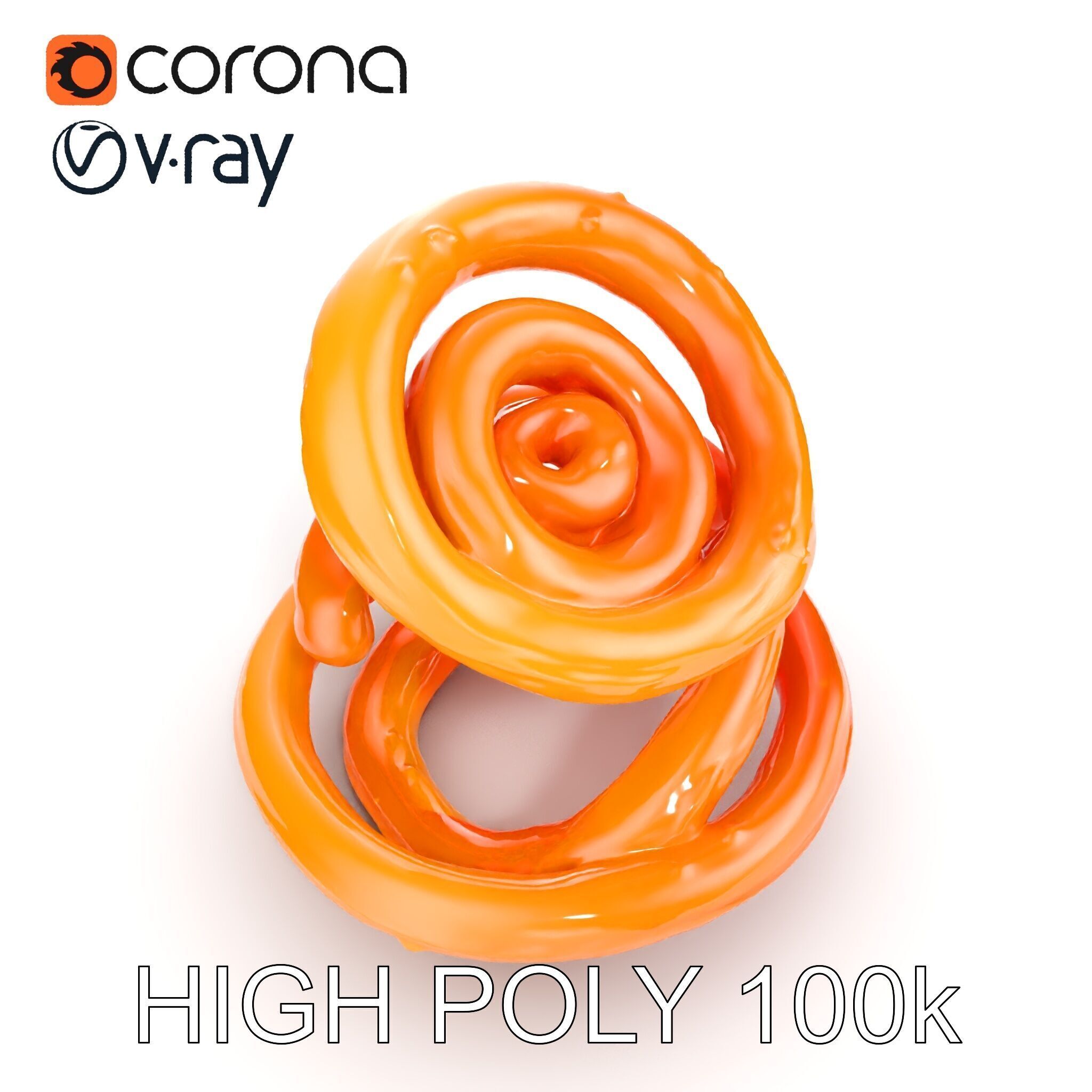 Spiral Ring Stack Decorative Model Pack Low-poly 3D model_18