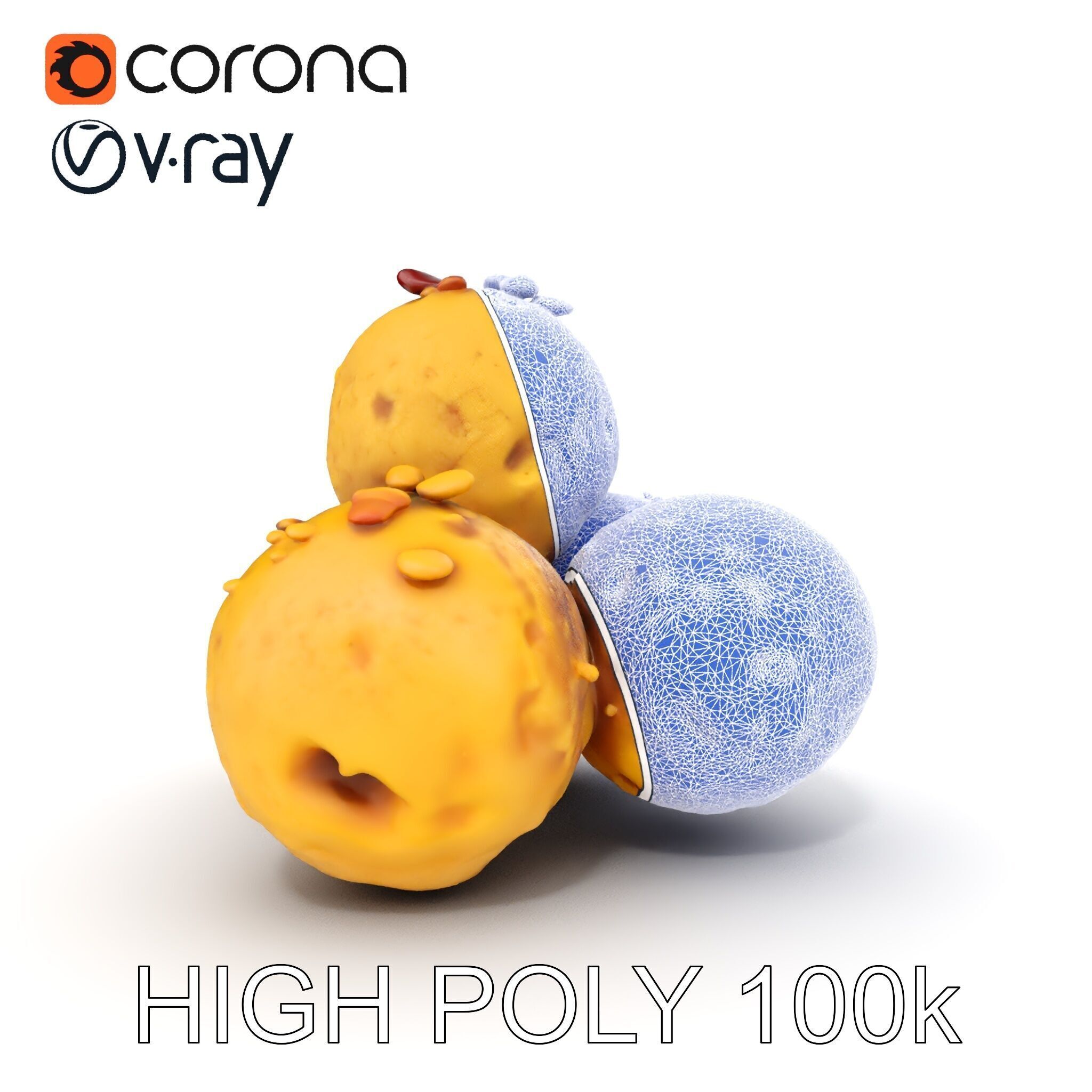 Almond Cookie Balls model pack Low-poly 3D model_36