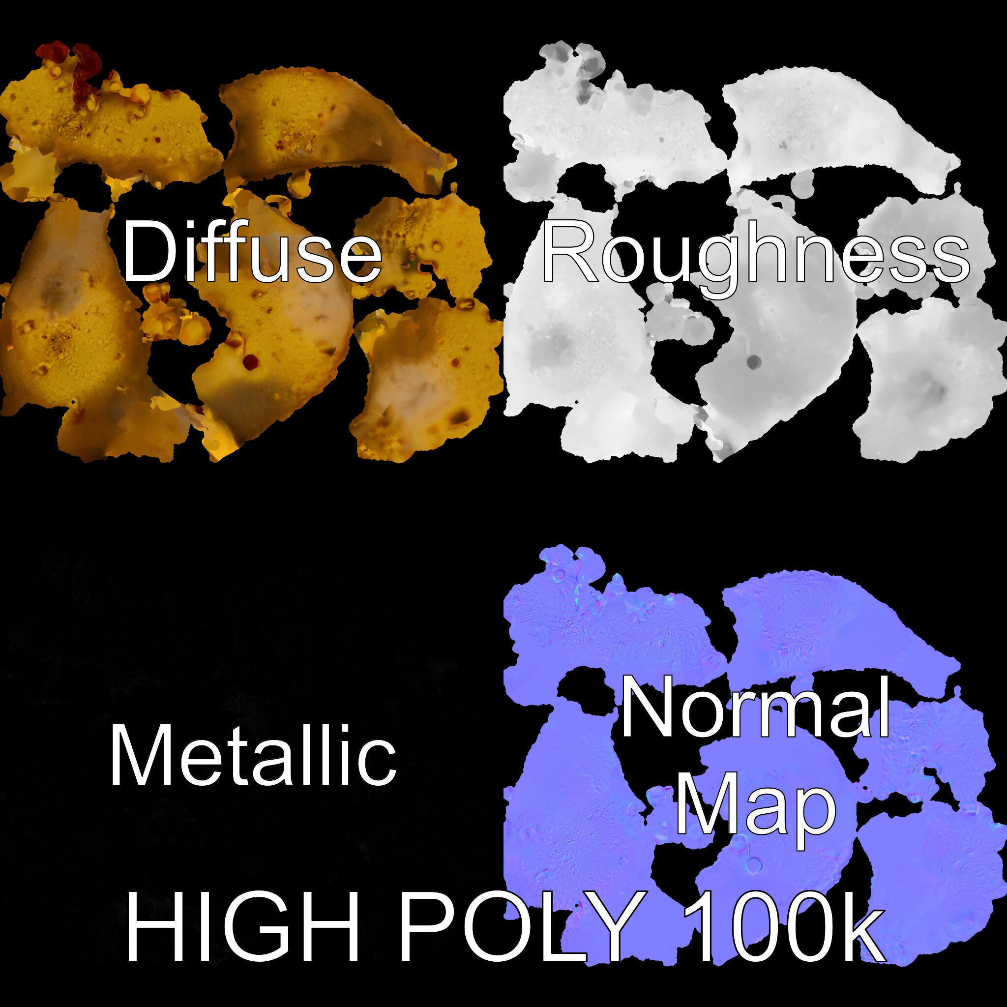 Almond Cookie Balls model pack Low-poly 3D model_4