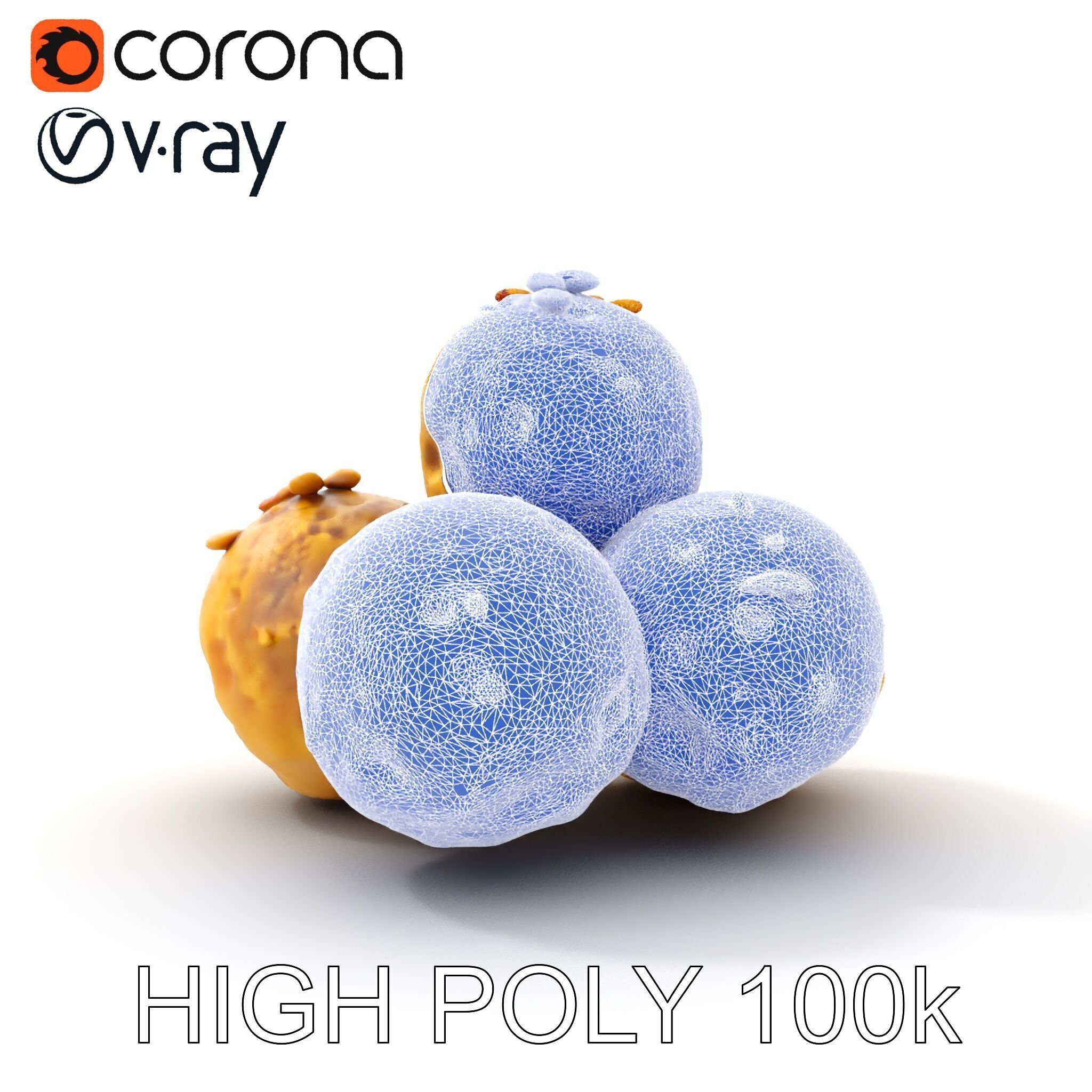 Almond Cookie Balls model pack Low-poly 3D model_33