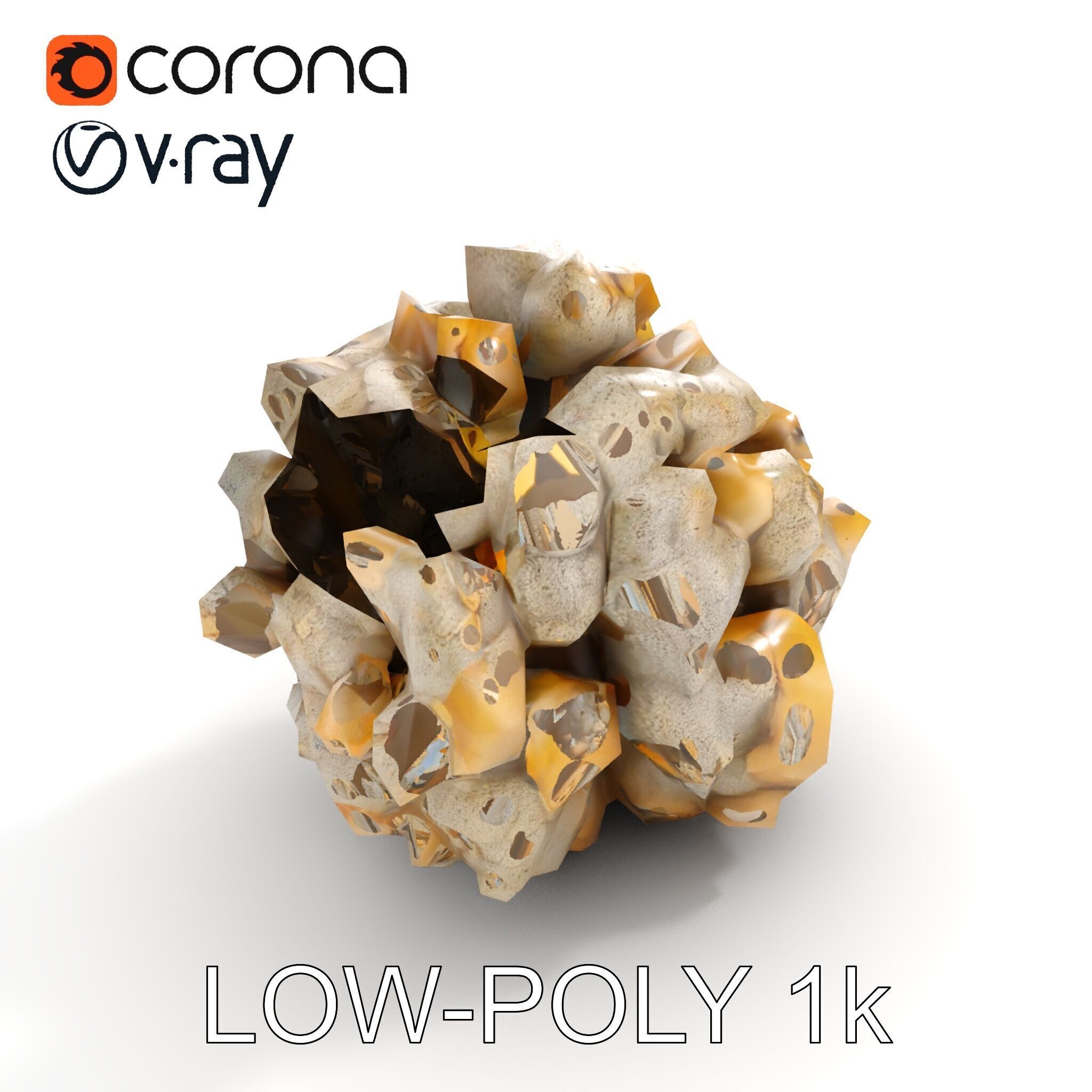 Realistic Coral Stone Model Pack for D Environments Low-poly 3D model_25