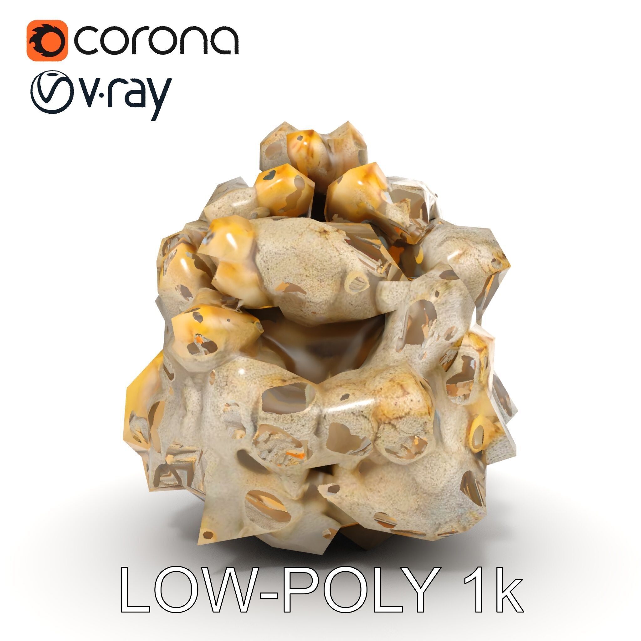 Realistic Coral Stone Model Pack for D Environments Low-poly 3D model_12