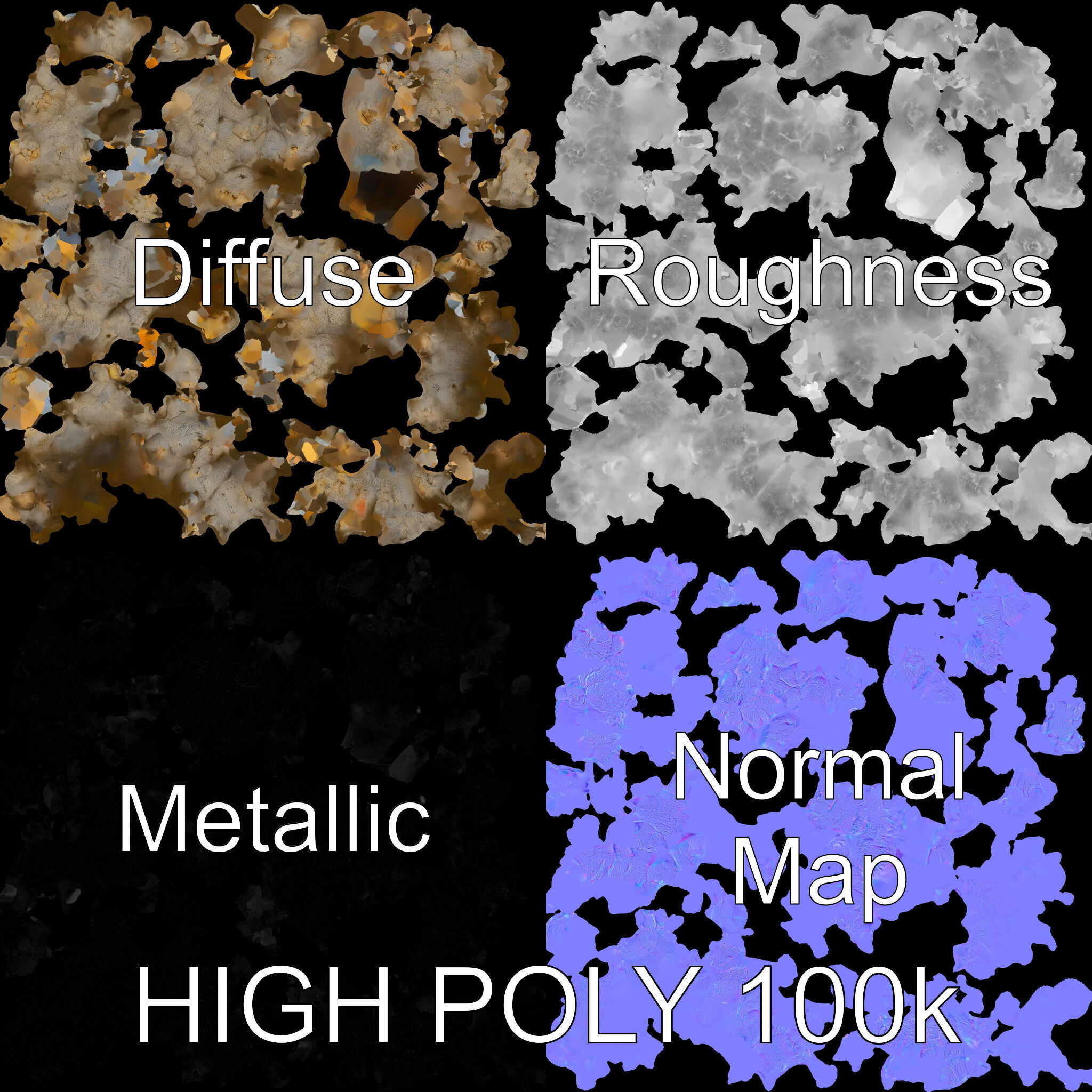 Realistic Coral Stone Model Pack for D Environments Low-poly 3D model_3