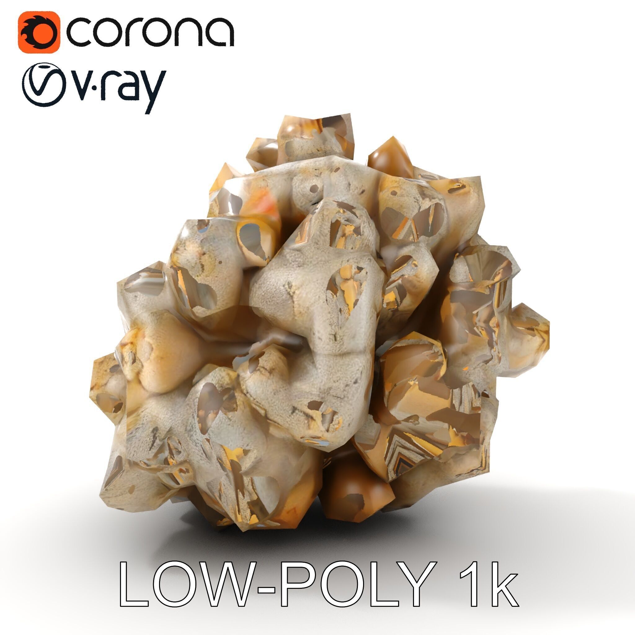 Realistic Coral Stone Model Pack for D Environments Low-poly 3D model_9