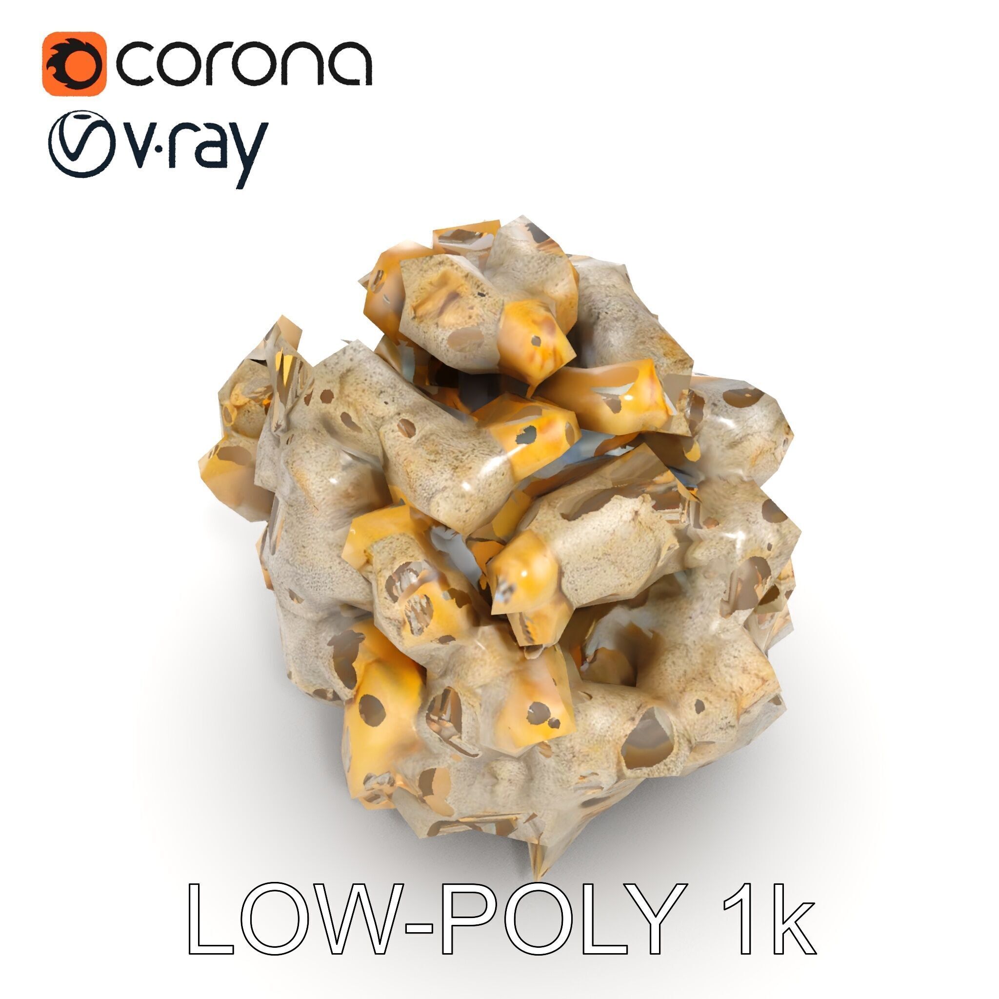 Realistic Coral Stone Model Pack for D Environments Low-poly 3D model_17