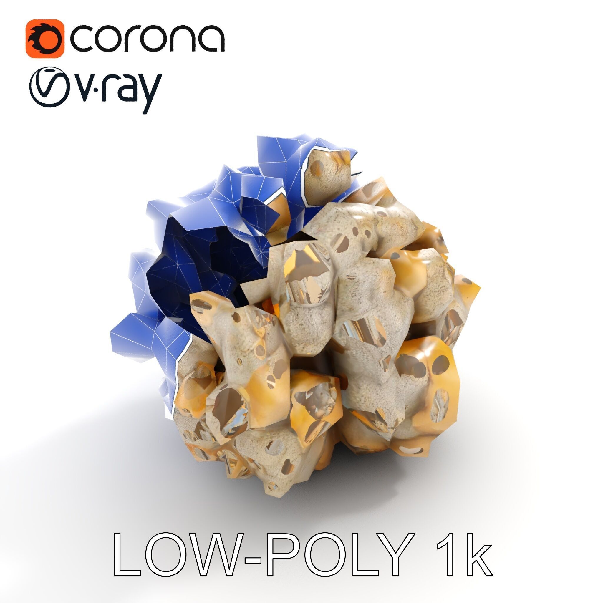 Realistic Coral Stone Model Pack for D Environments Low-poly 3D model_15