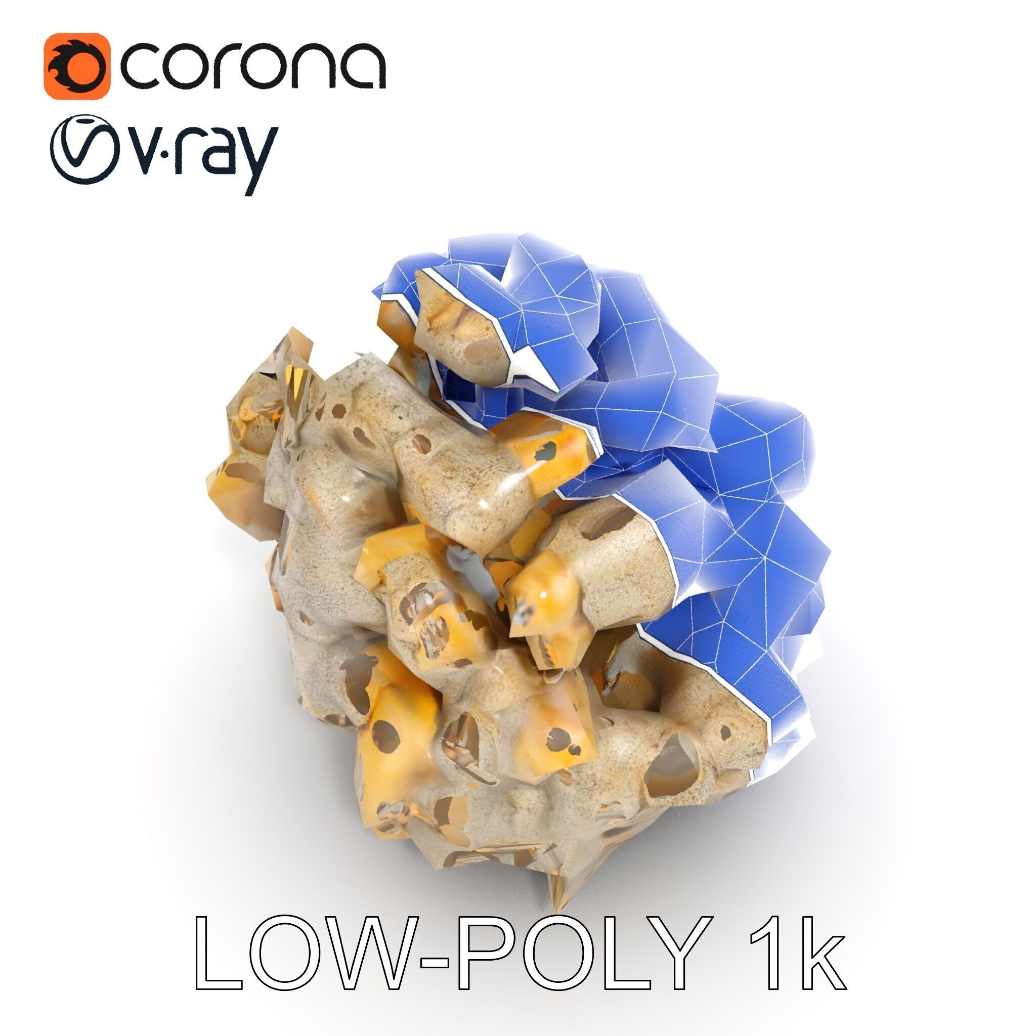 Realistic Coral Stone Model Pack for D Environments Low-poly 3D model_22