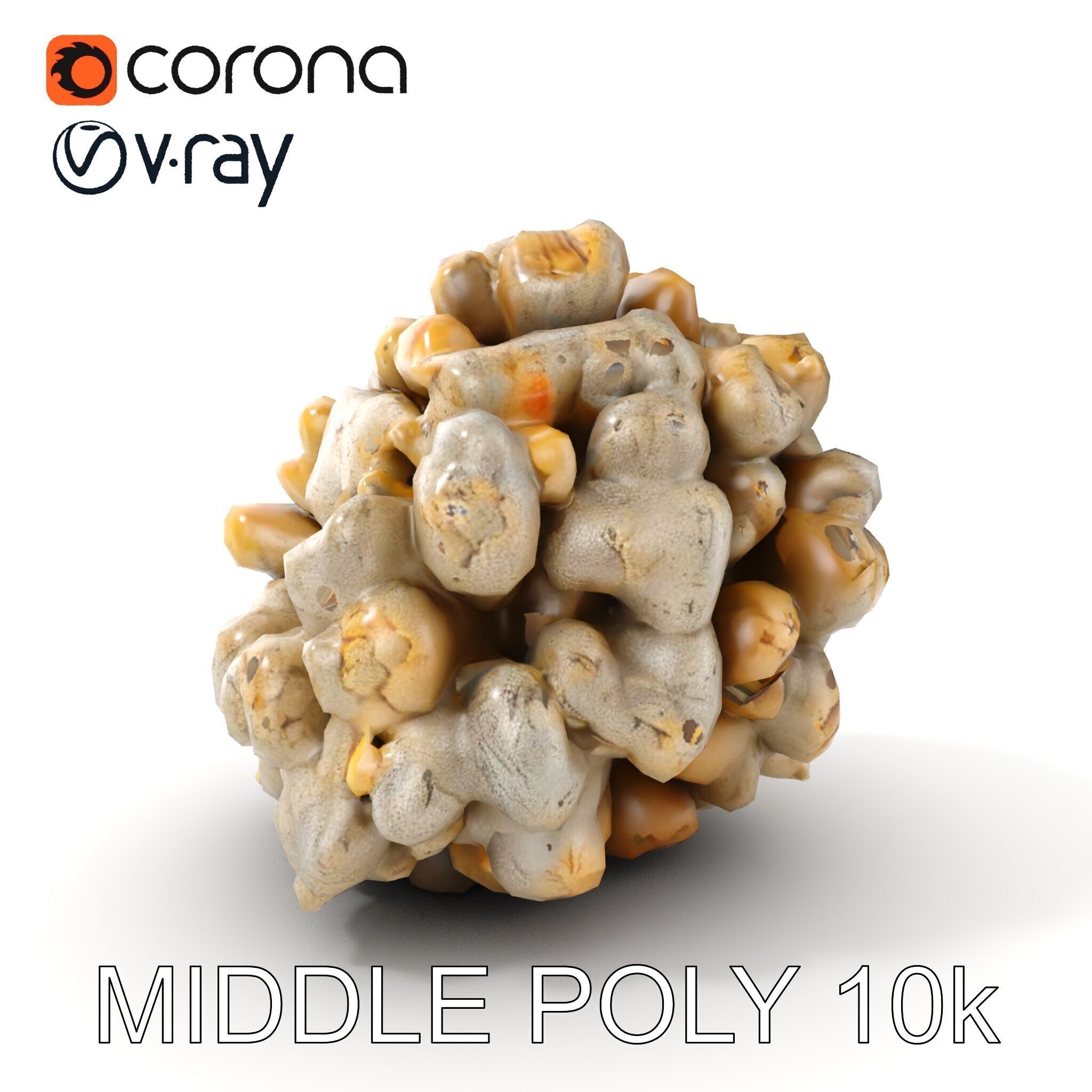 Realistic Coral Stone Model Pack for D Environments Low-poly 3D model_11