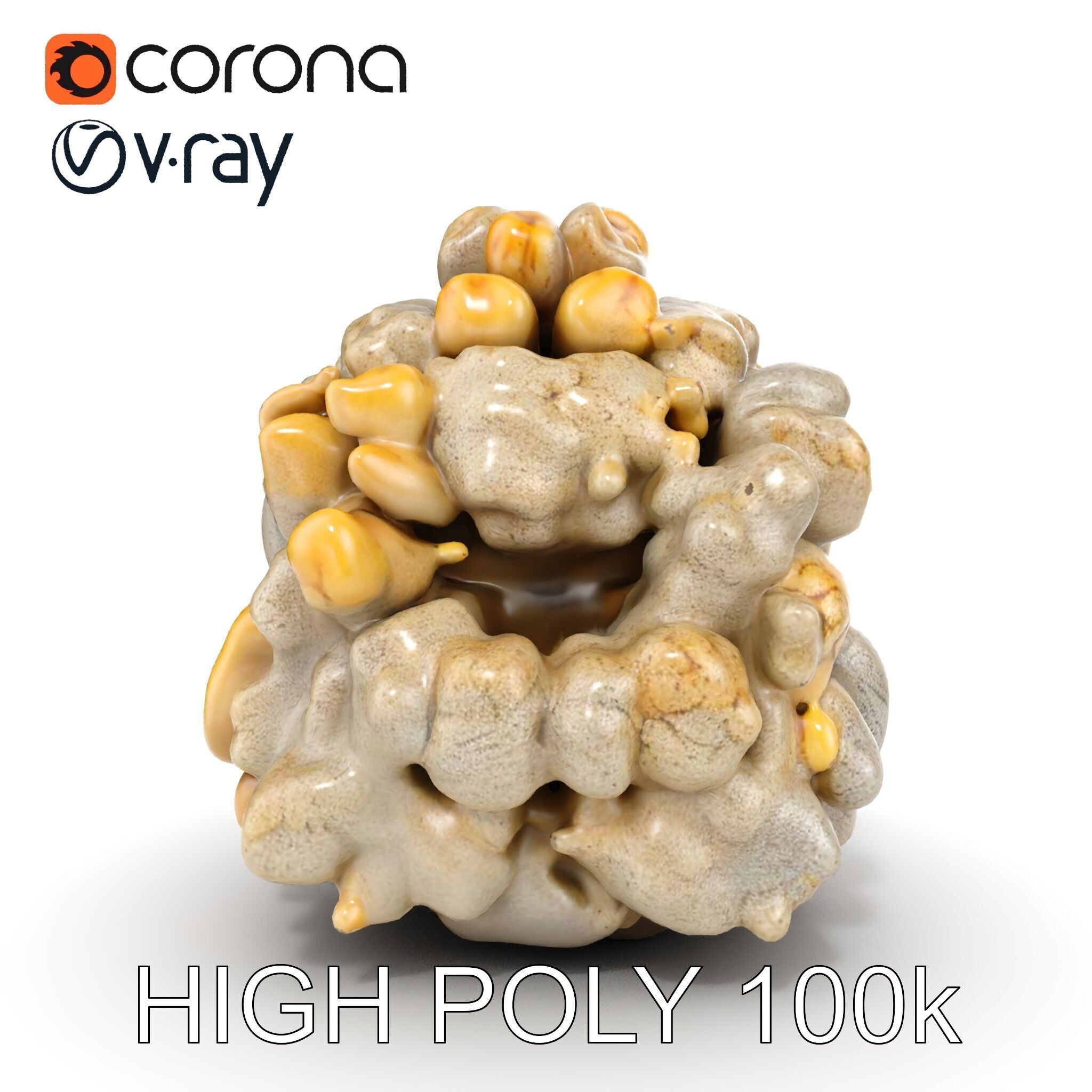 Realistic Coral Stone Model Pack for D Environments Low-poly 3D model_23