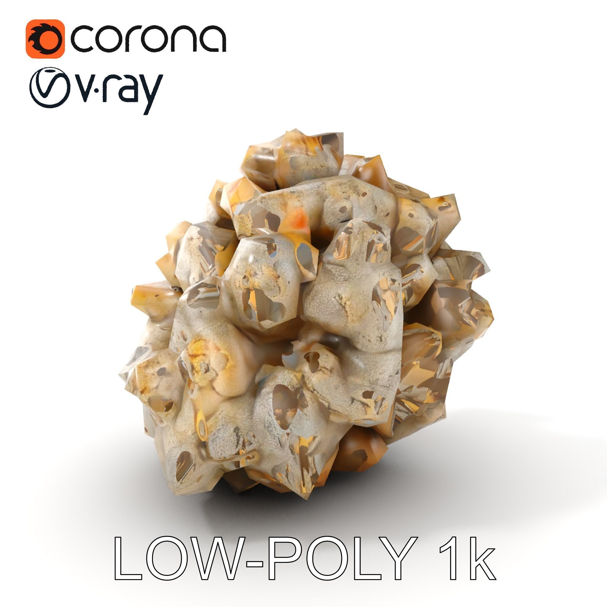 Realistic Coral Stone Model Pack for D Environments Low-poly 3D model_7