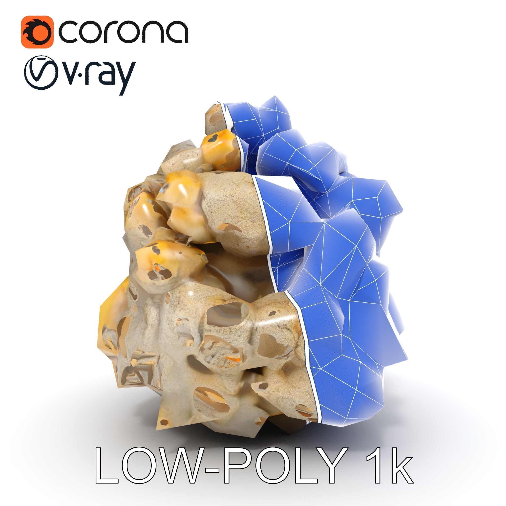 Realistic Coral Stone Model Pack for D Environments Low-poly 3D model_28