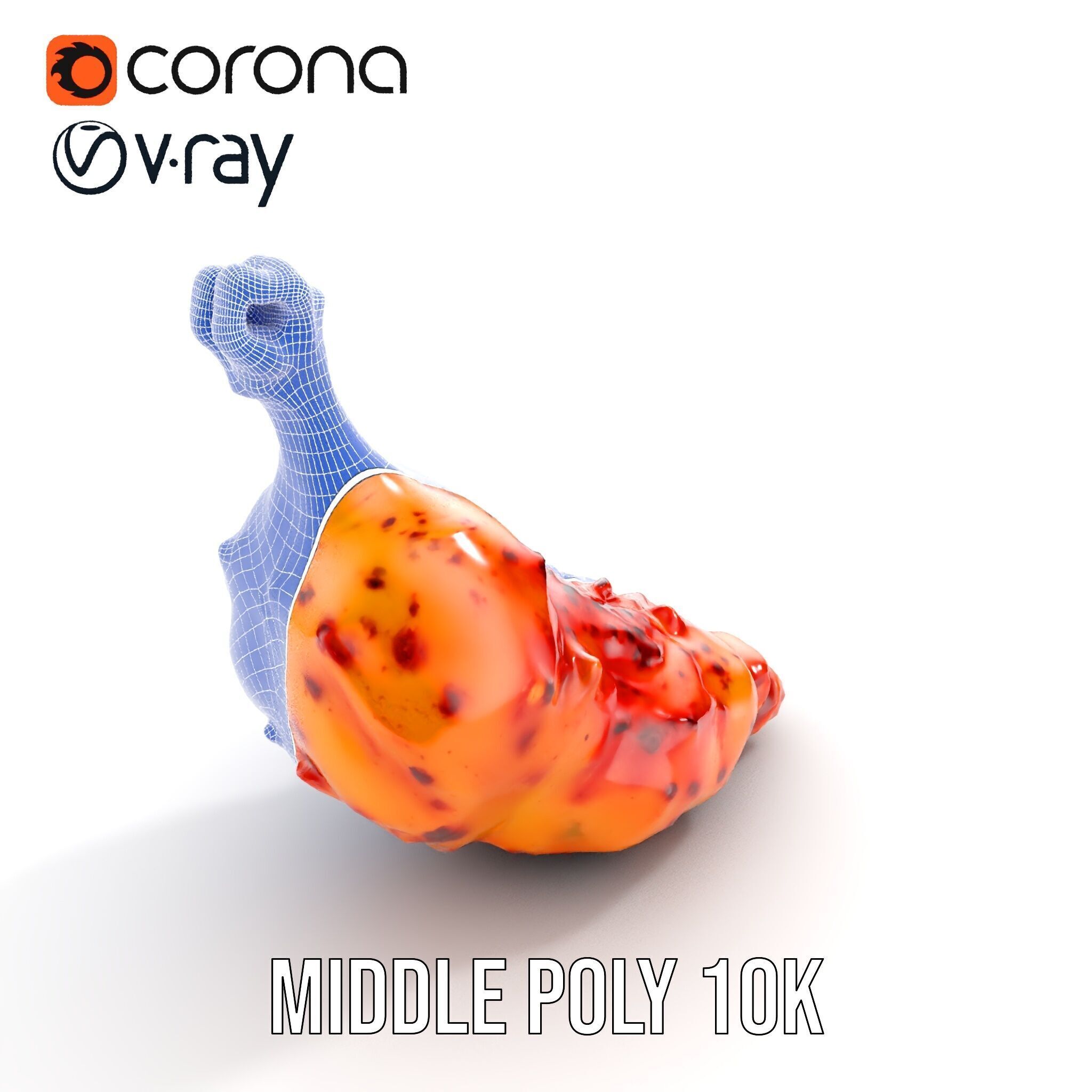 Spicy Chicken Drumstick D Model Pack Low-poly 3D model_23