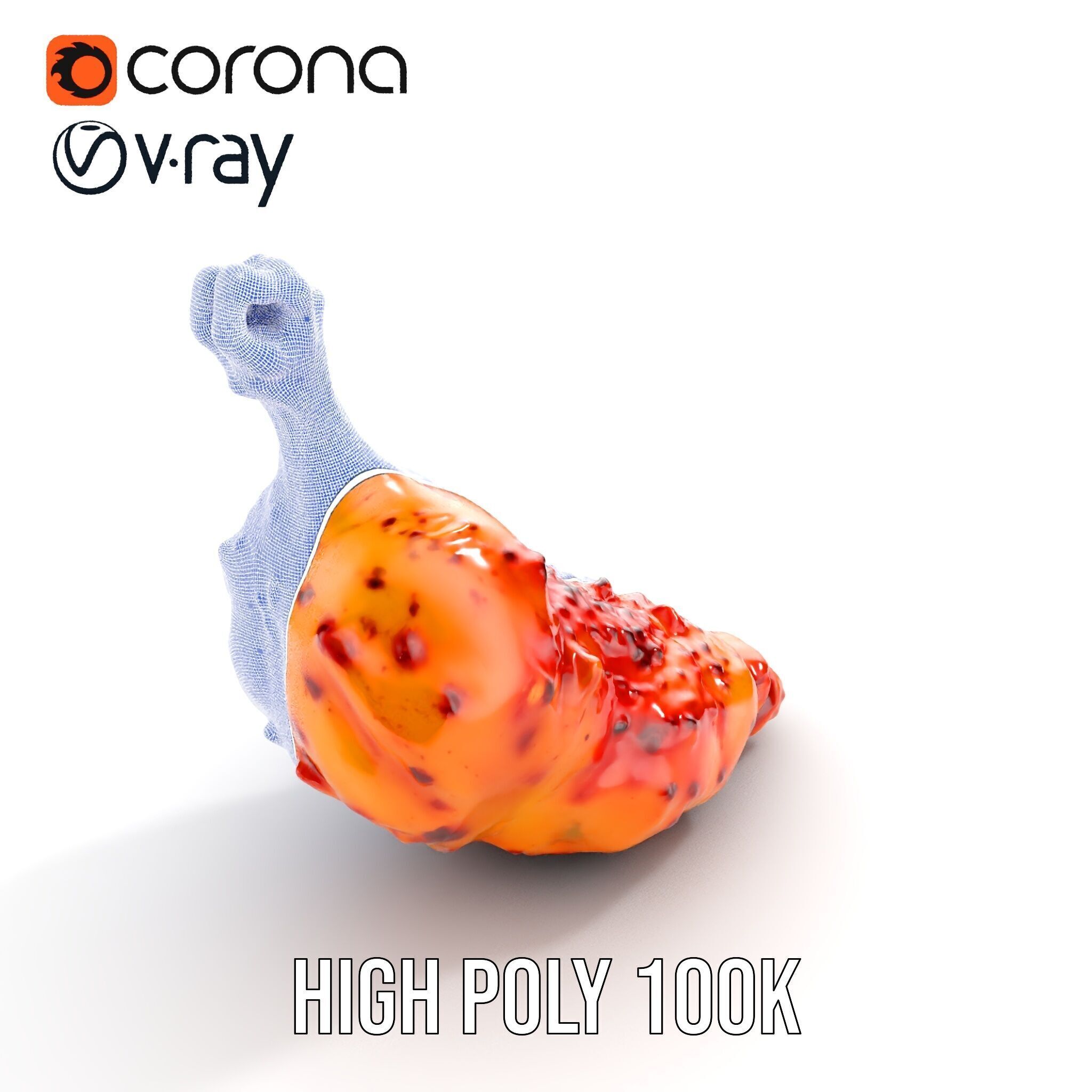 Spicy Chicken Drumstick D Model Pack Low-poly 3D model_31