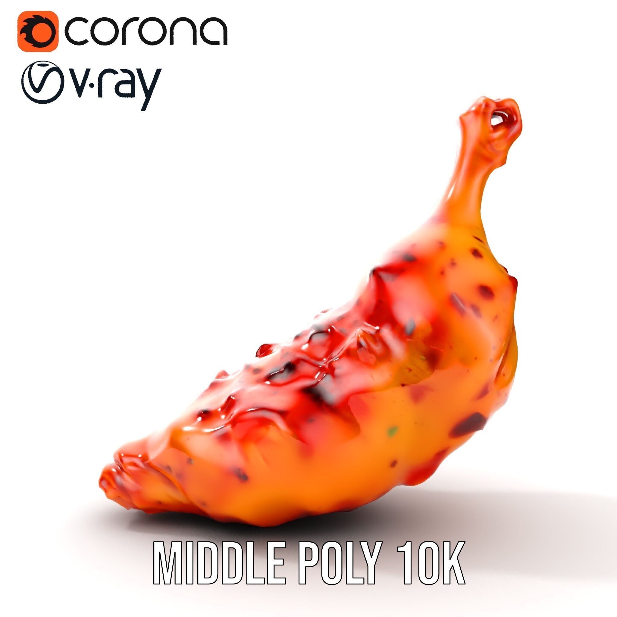 Spicy Chicken Drumstick D Model Pack Low-poly 3D model_26