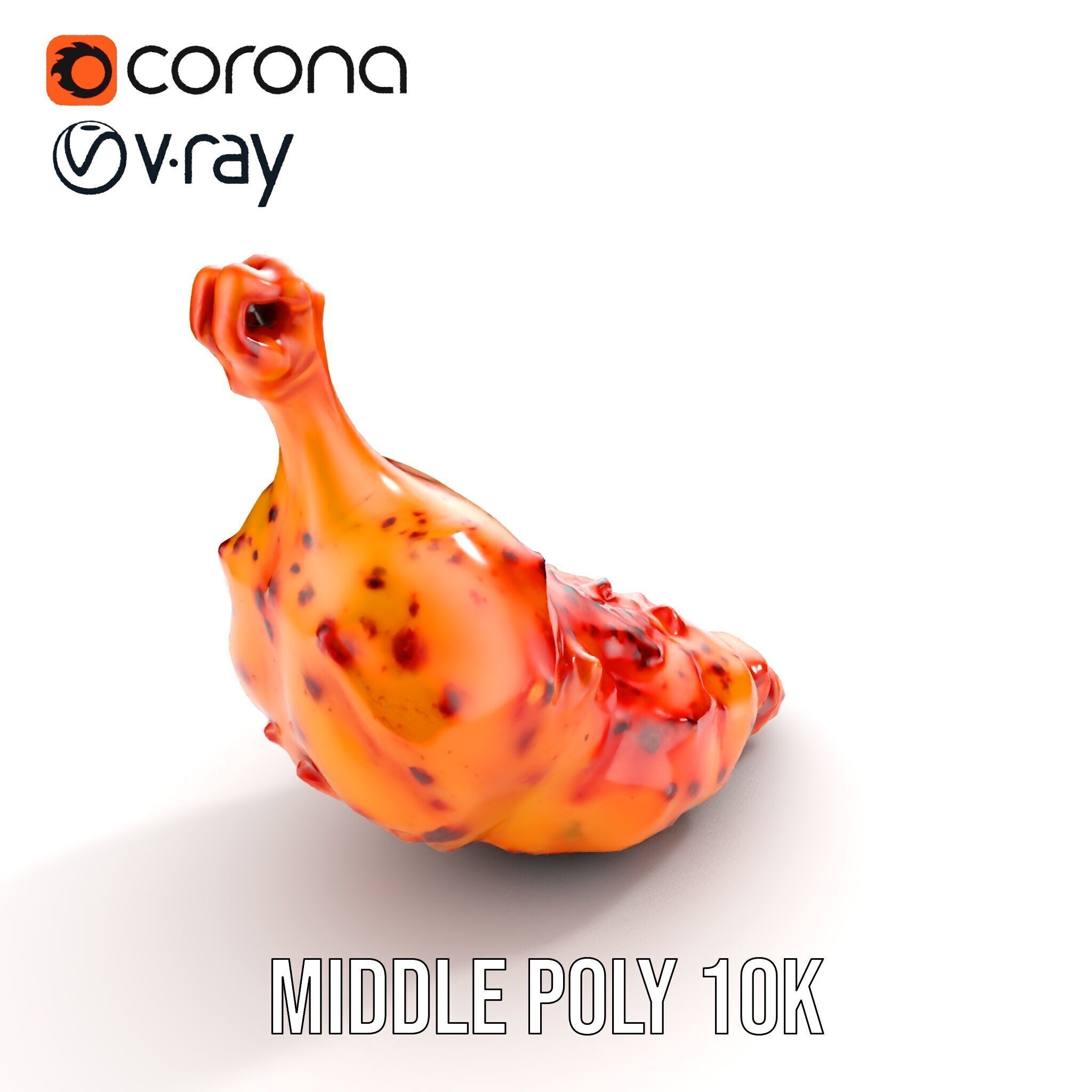 Spicy Chicken Drumstick D Model Pack Low-poly 3D model_7