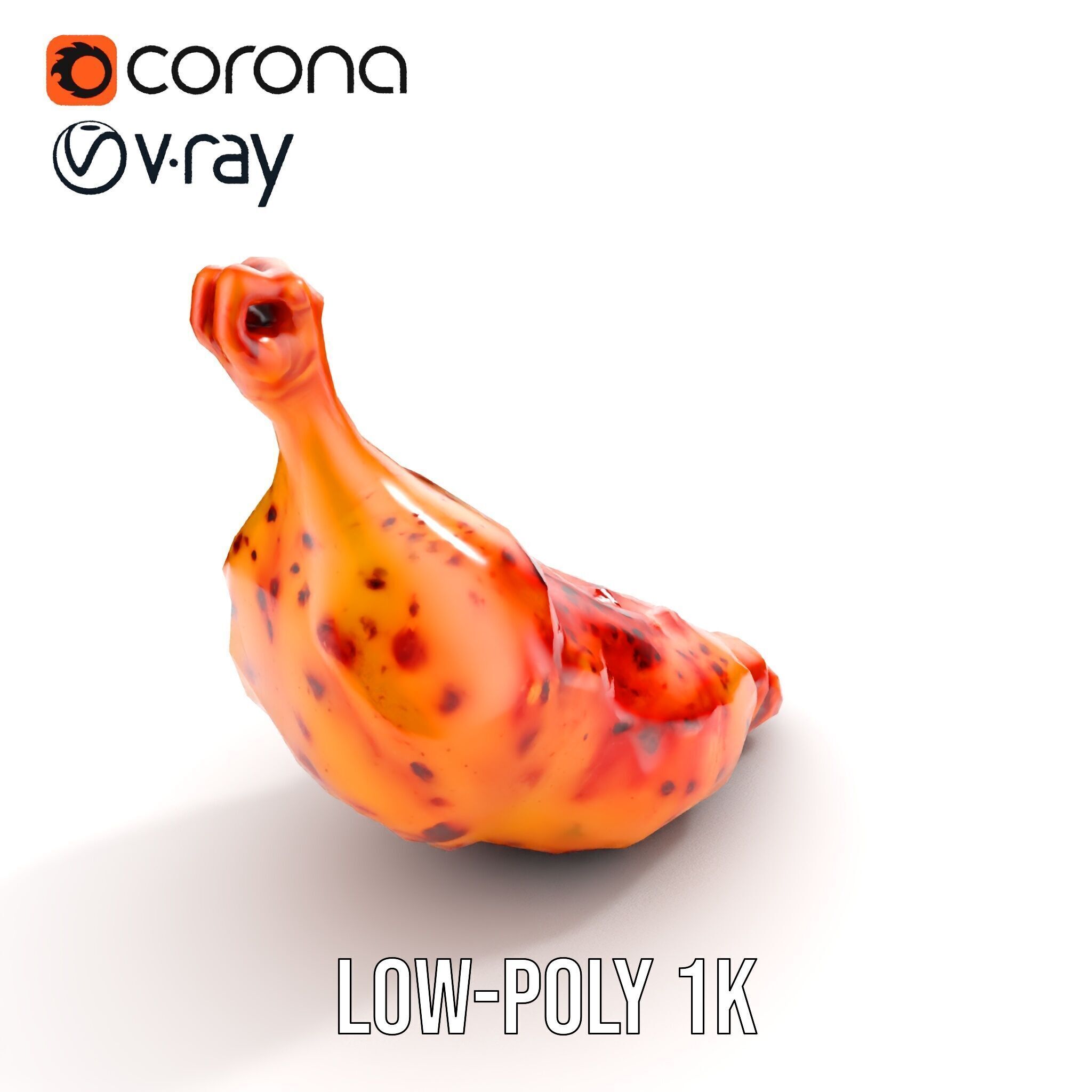 Spicy Chicken Drumstick D Model Pack Low-poly 3D model_24