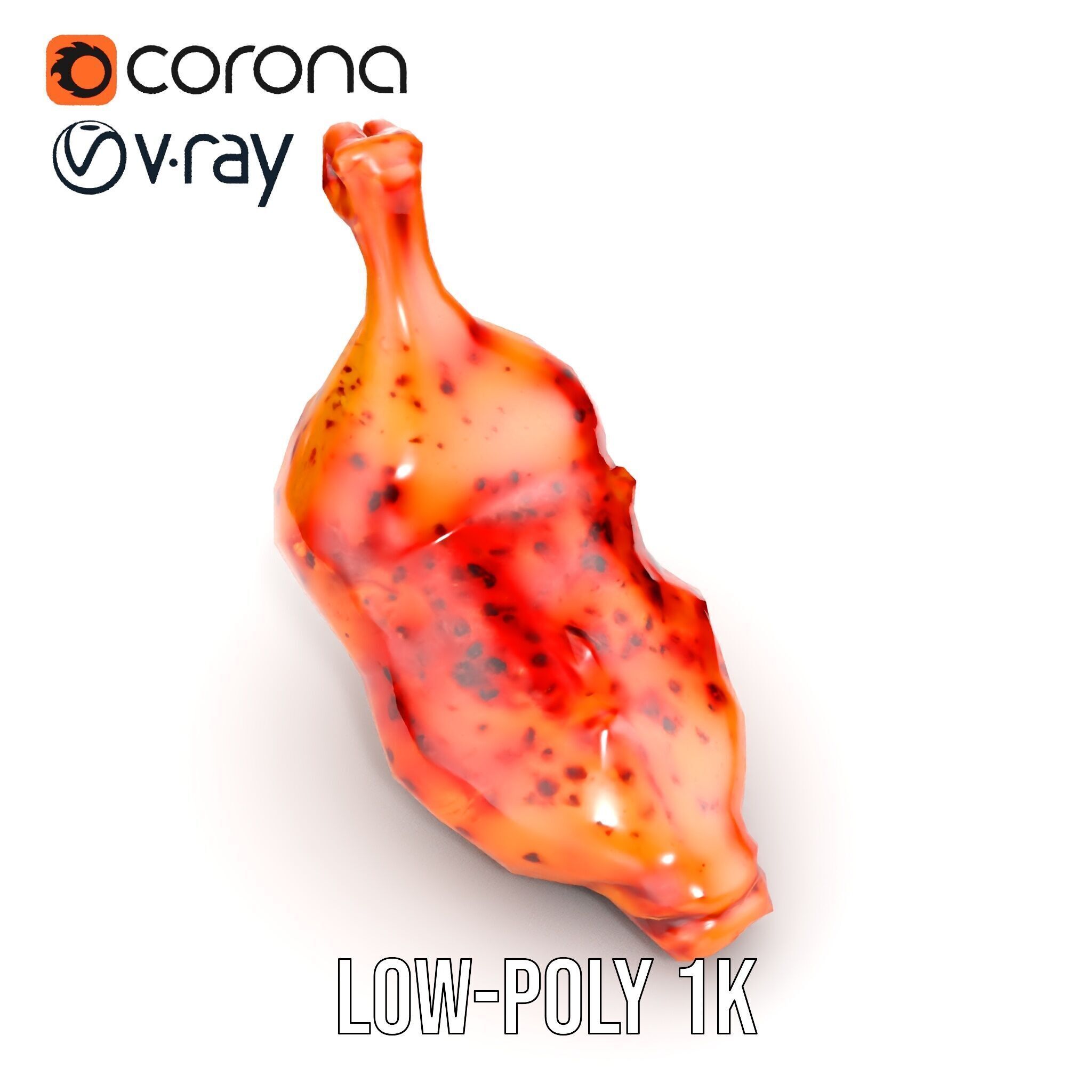 Spicy Chicken Drumstick D Model Pack Low-poly 3D model_27