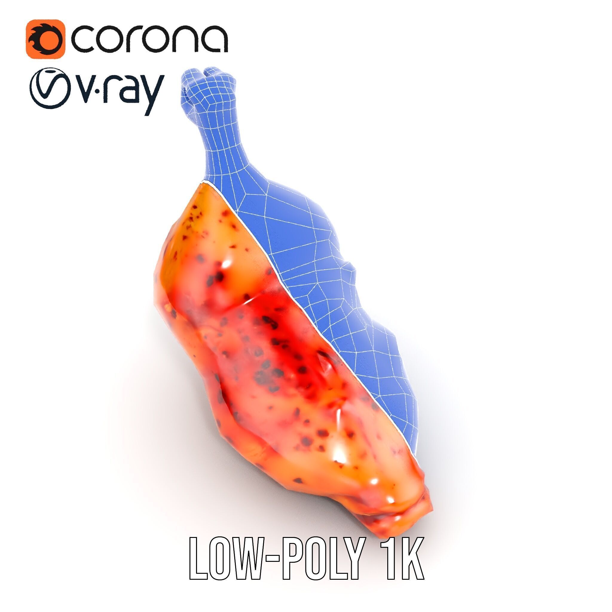 Spicy Chicken Drumstick D Model Pack Low-poly 3D model_12