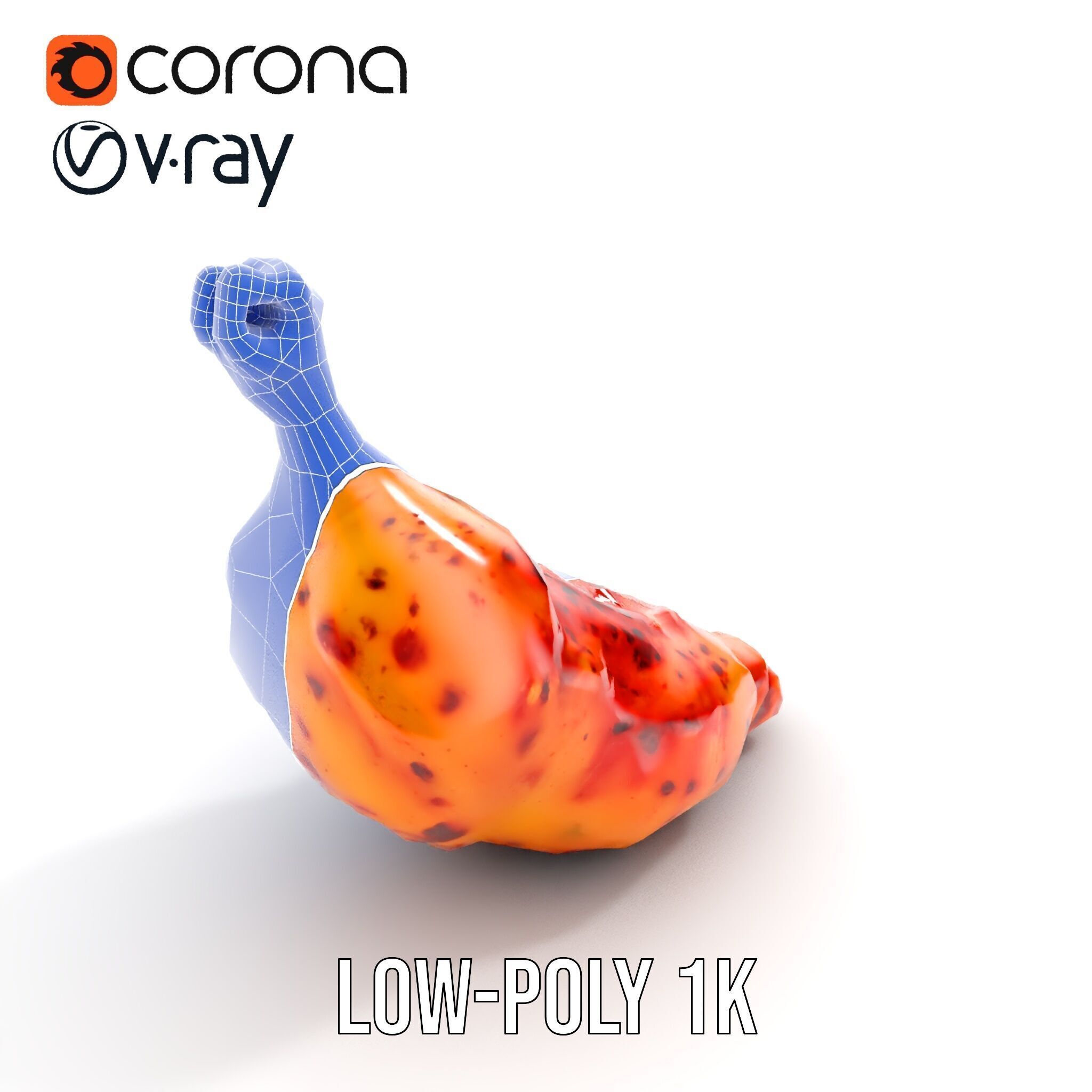 Spicy Chicken Drumstick D Model Pack Low-poly 3D model_21