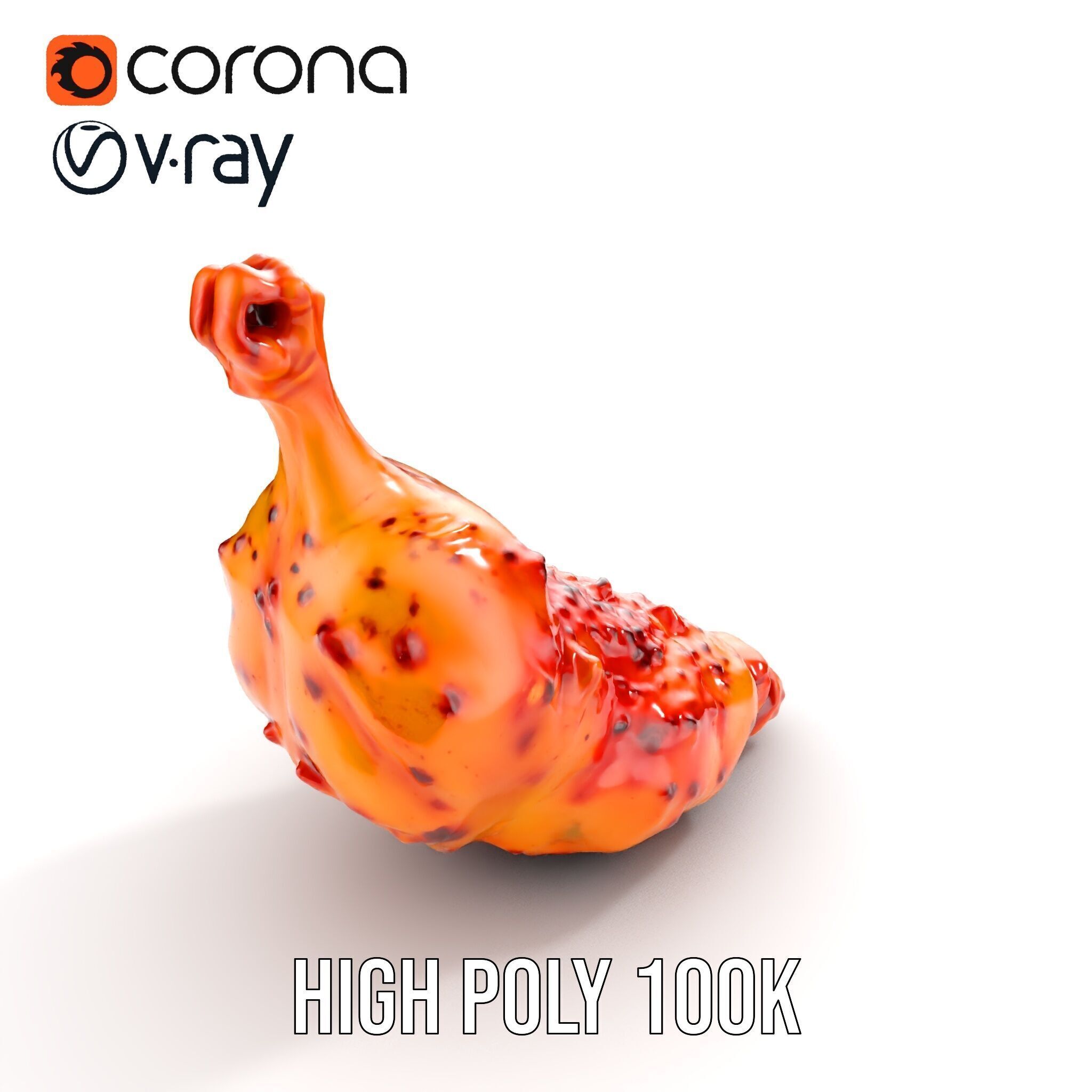 Spicy Chicken Drumstick D Model Pack Low-poly 3D model_28