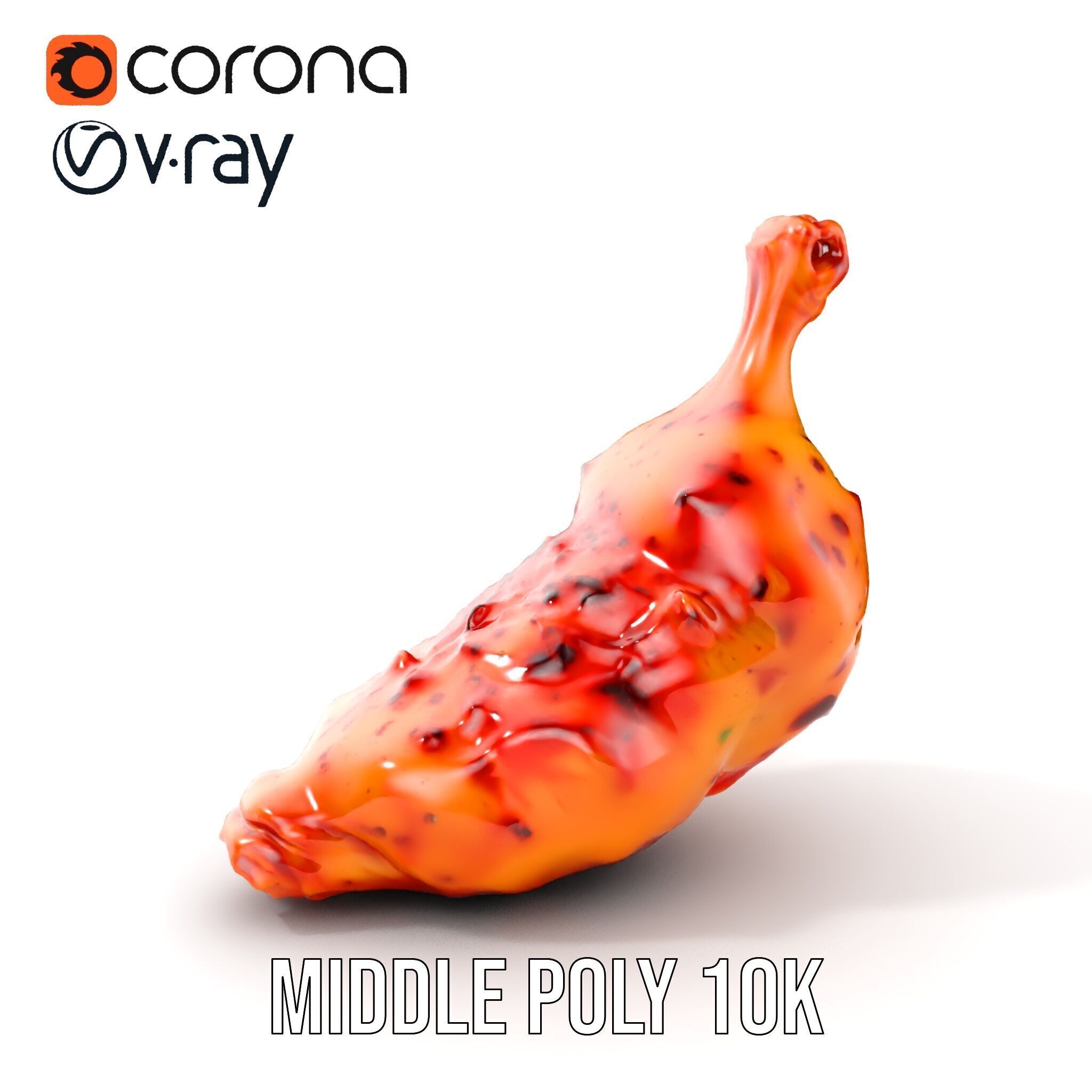 Spicy Chicken Drumstick D Model Pack Low-poly 3D model_11